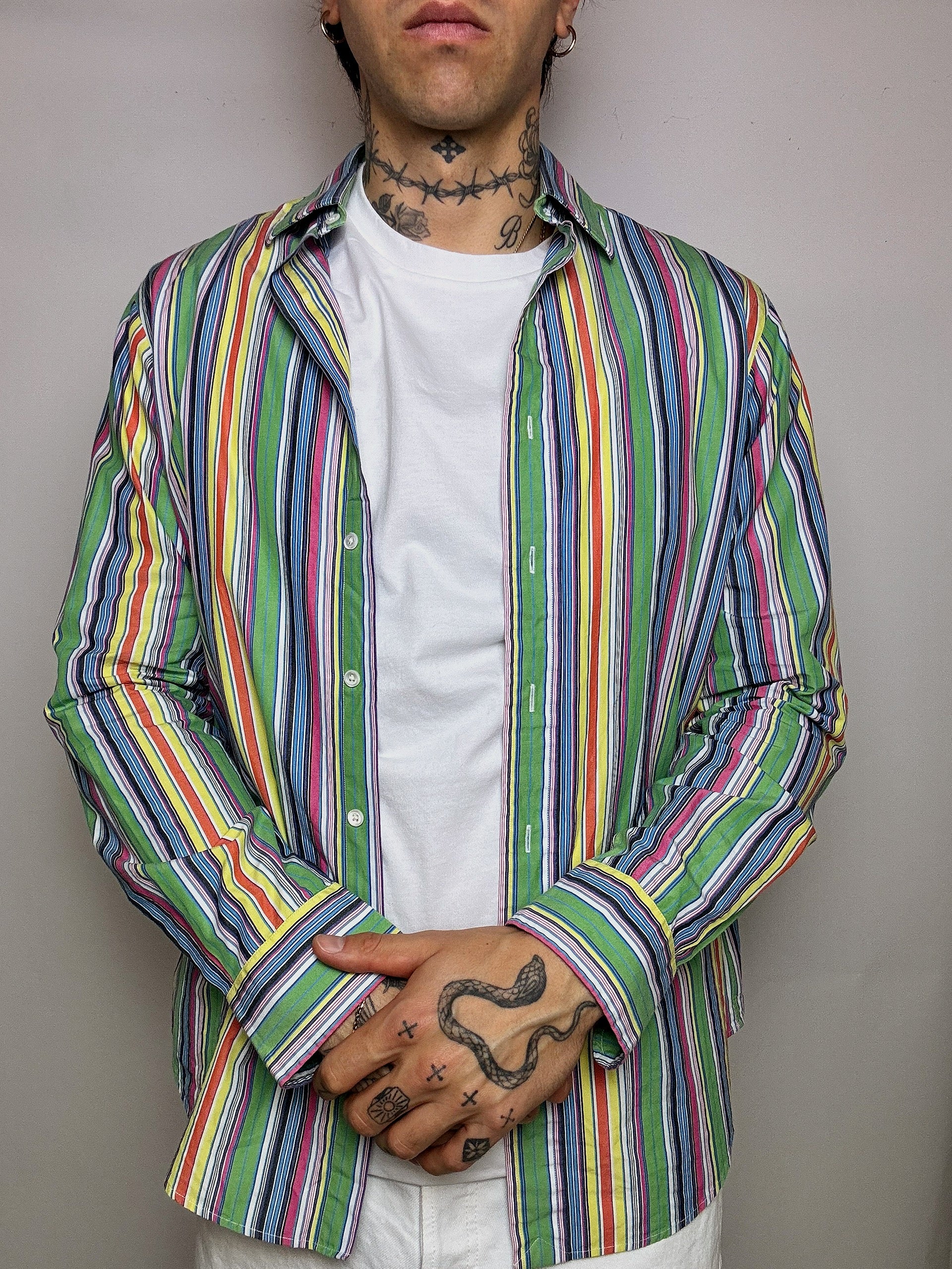 Chemise rayée colorée RALPH LAUREN M vintage