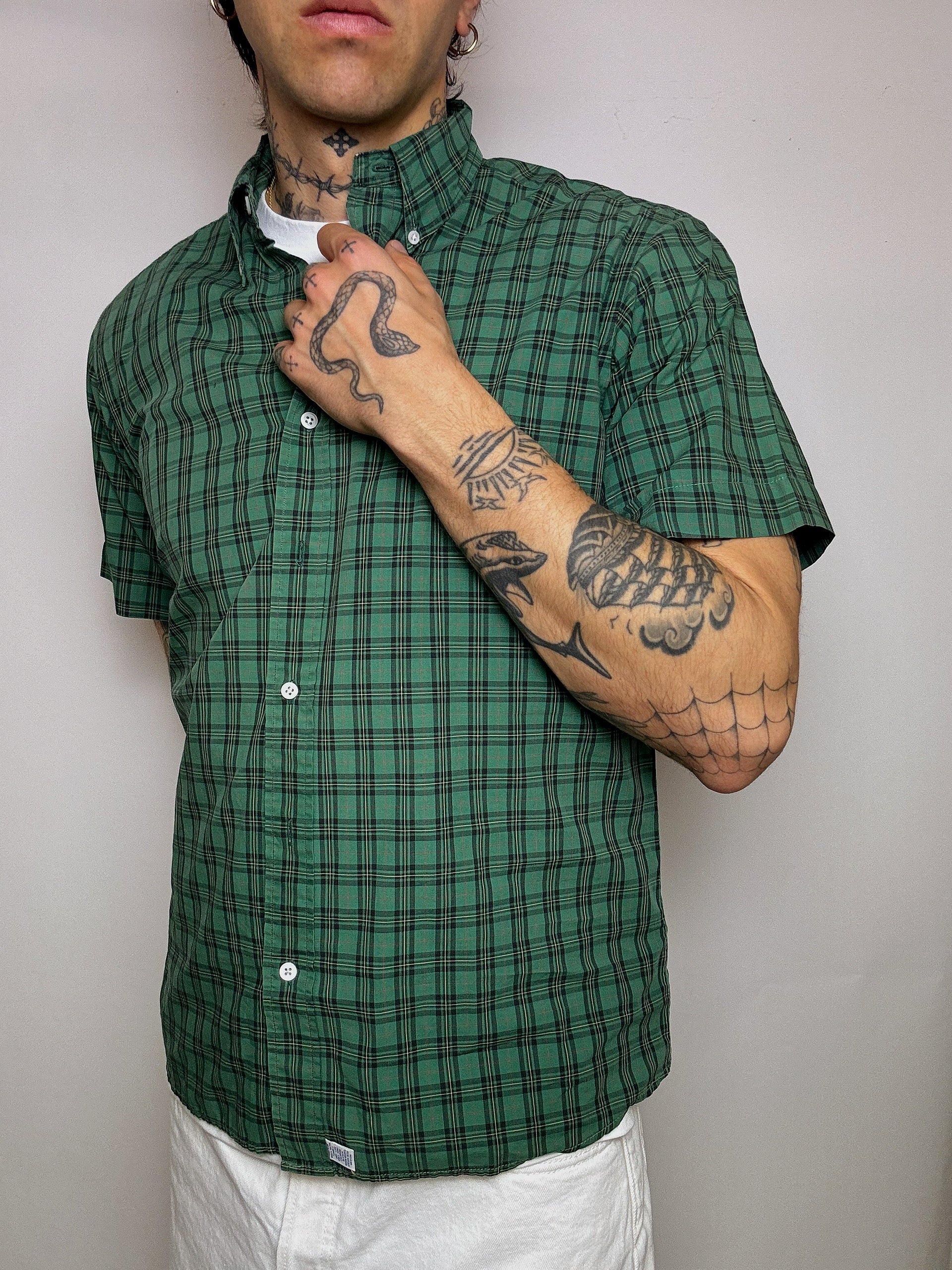 Chemise à carreaux verte RALPH LAUREN M vintage