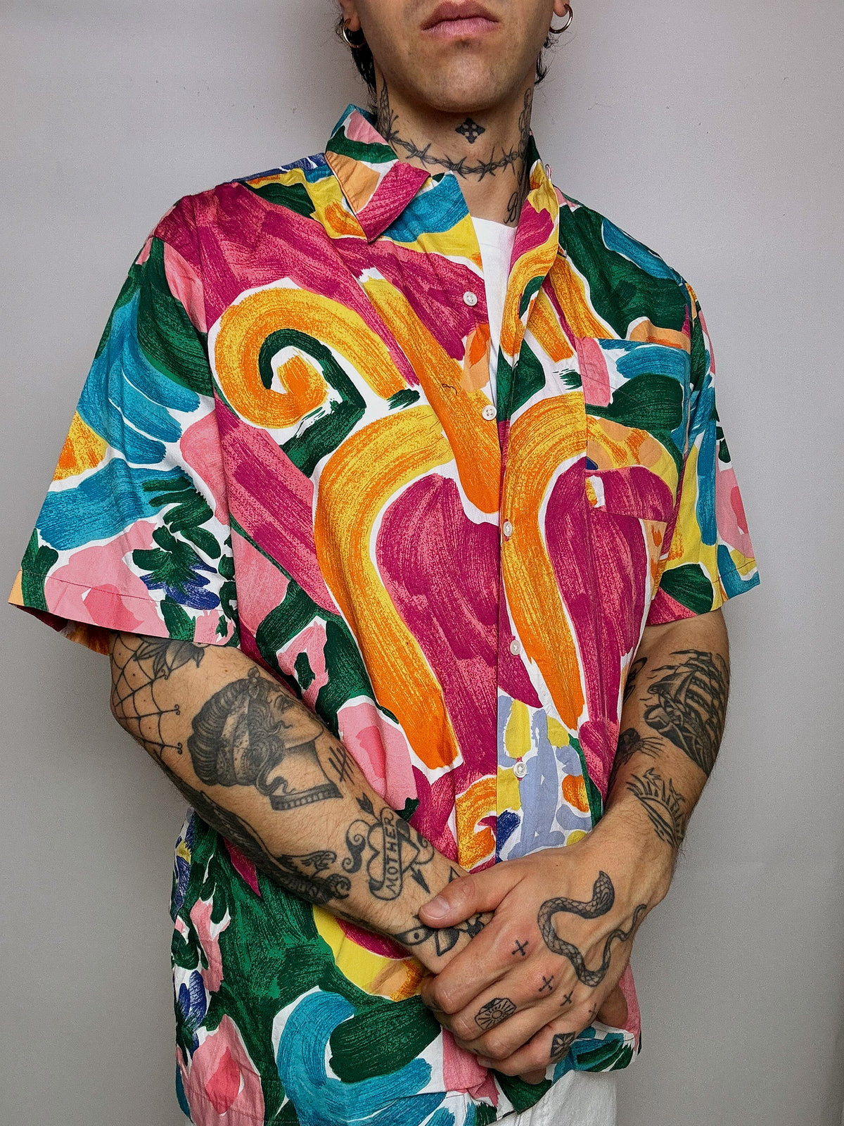 LACOSTE M/L vintage pastel striped shirt 