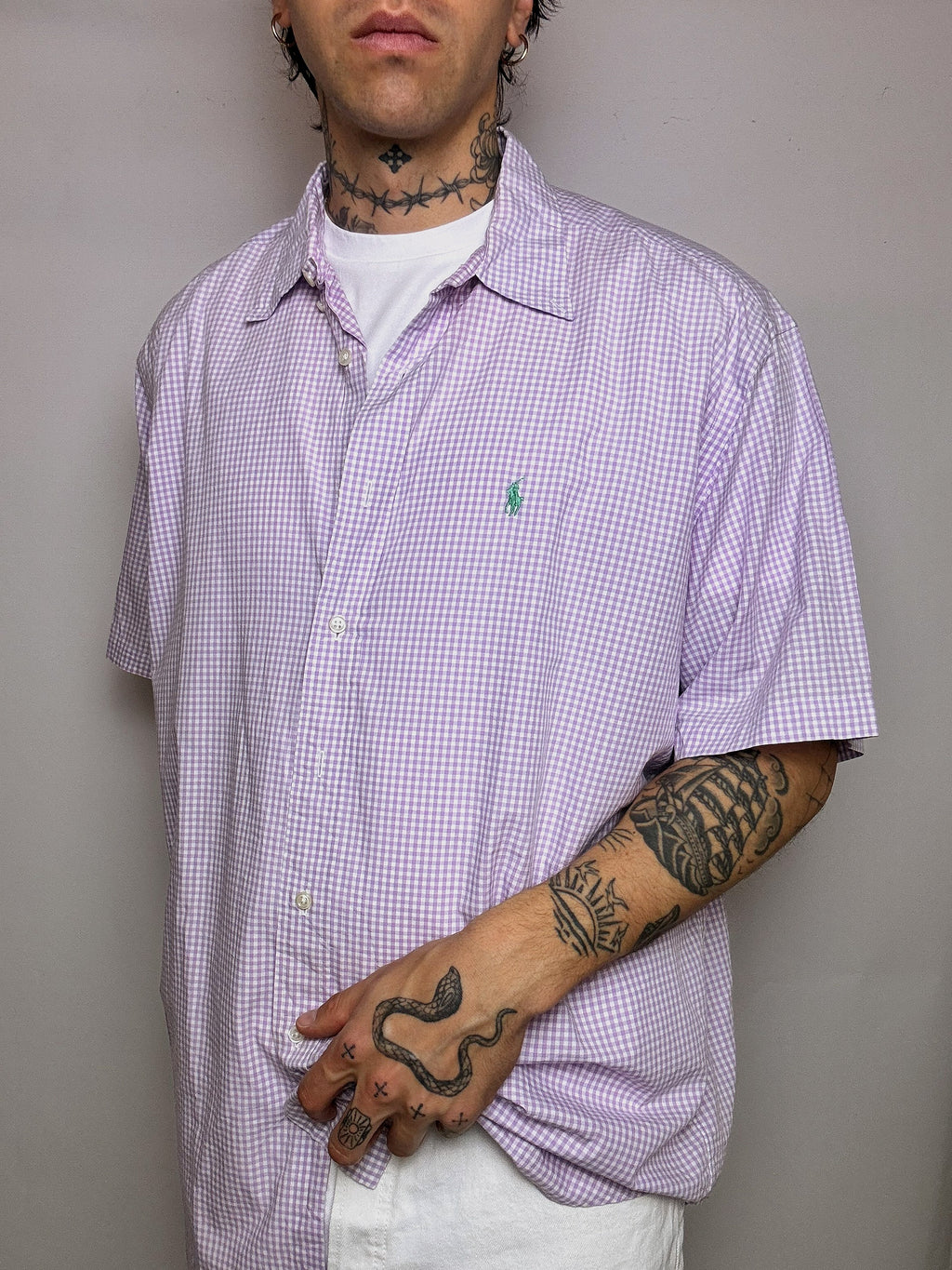 LACOSTE M/L vintage pastel striped shirt 
