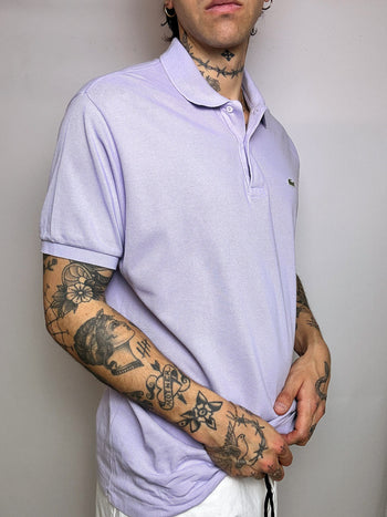 LACOSTE S vintage lilac short-sleeved polo shirt