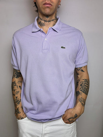 LACOSTE S vintage lilac short-sleeved polo shirt