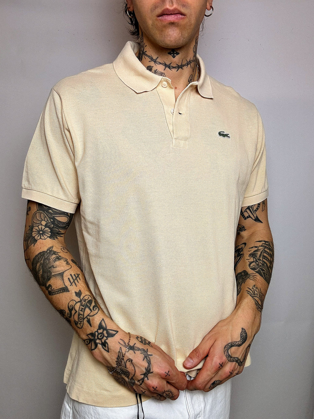 Polo manches courtes butter yellow LACOSTE XL vintage