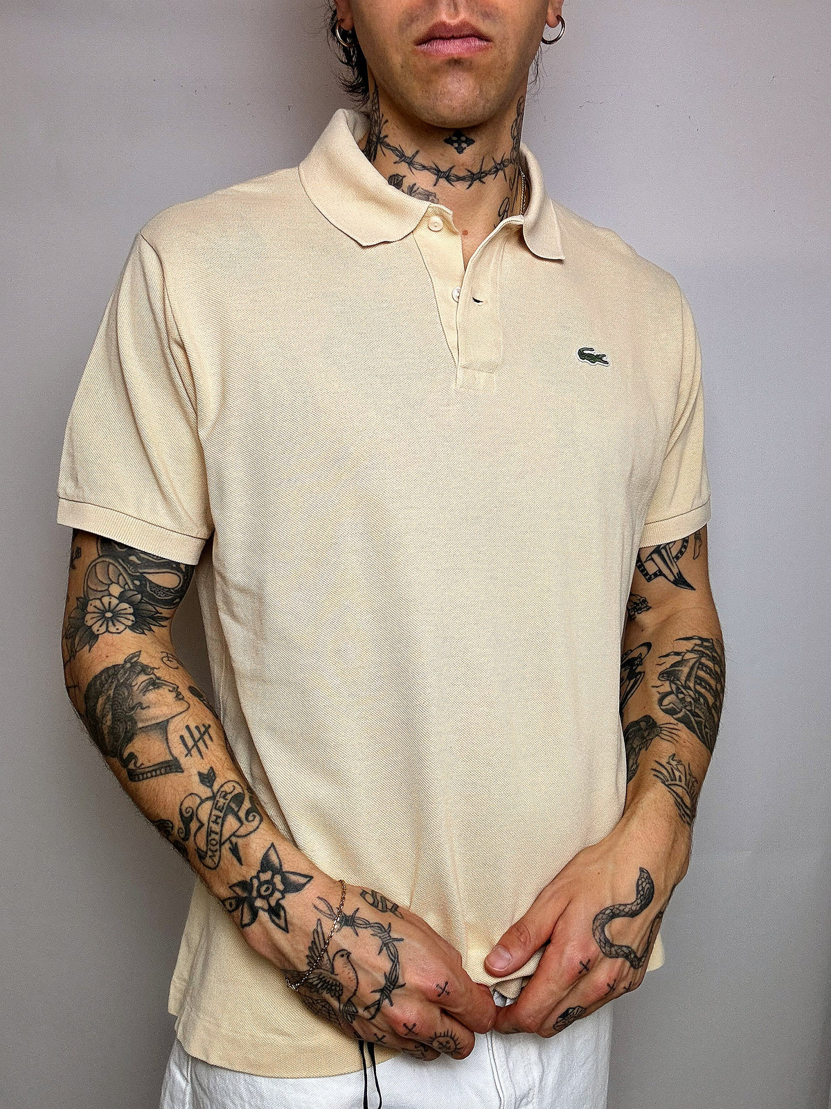Polo manches courtes butter yellow LACOSTE XL vintage