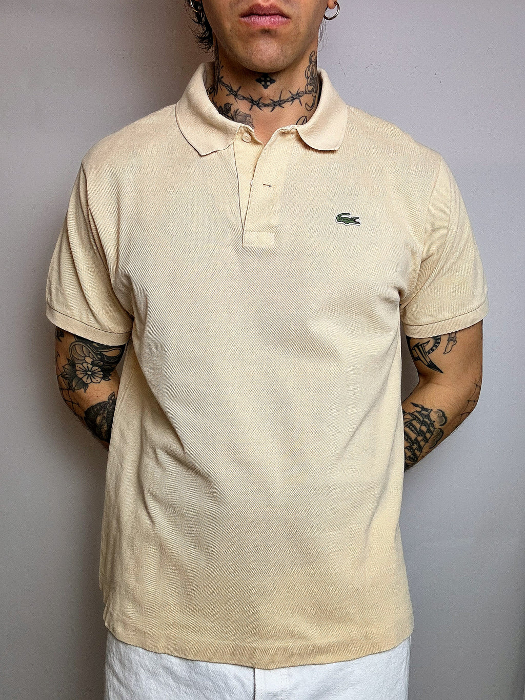 Polo manches courtes butter yellow LACOSTE XL vintage