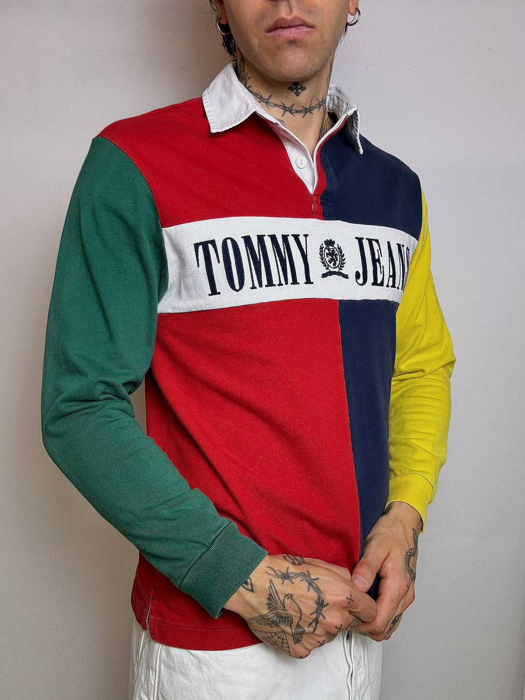 Vintage RALPH LAUREN red long-sleeved polo shirt M