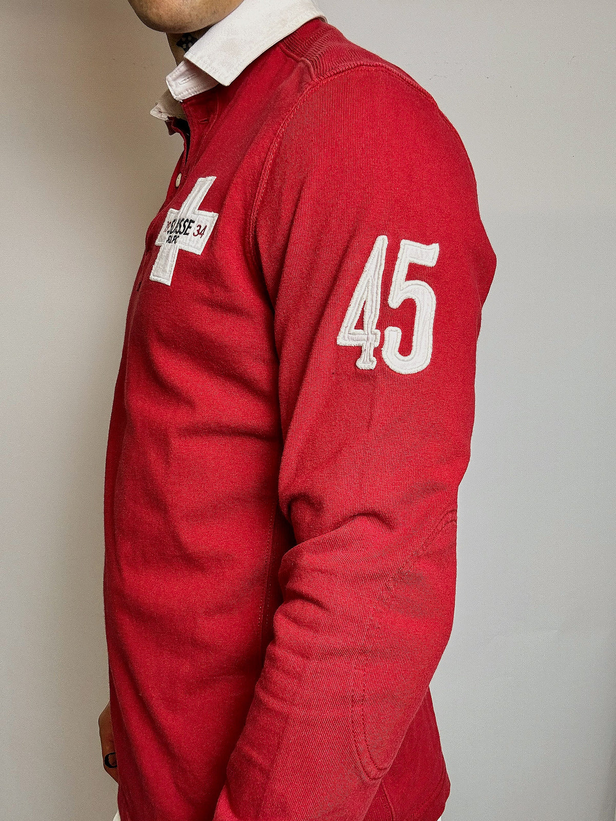 Vintage RALPH LAUREN red long-sleeved polo shirt M