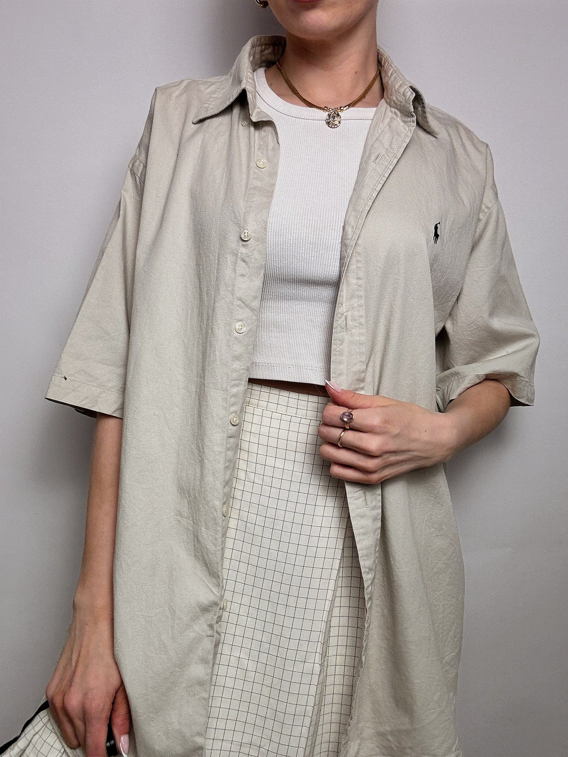 Chemise beige RALPH LAUREN M vintage