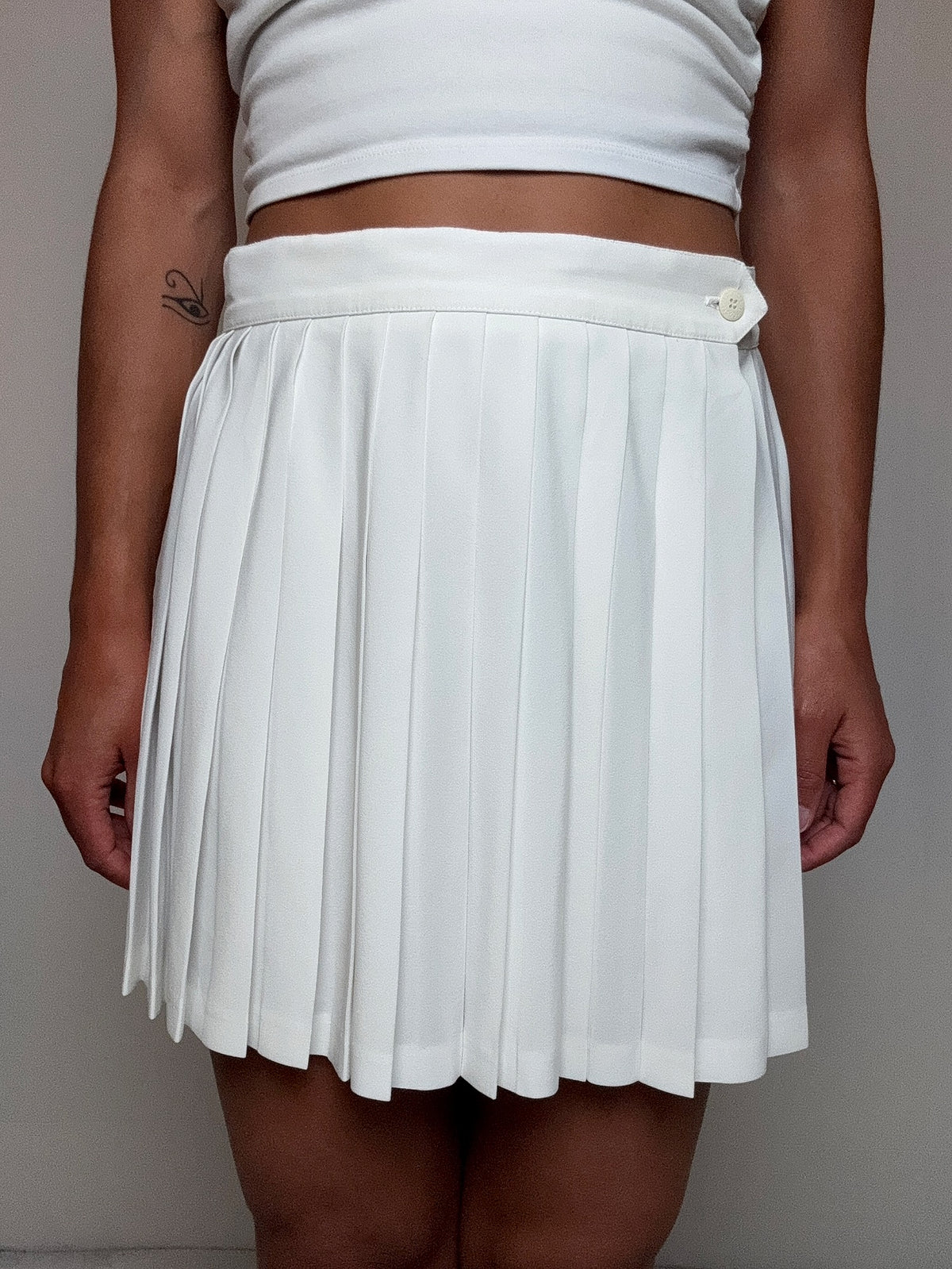 Jupette plissée blanche Lacoste L vintage