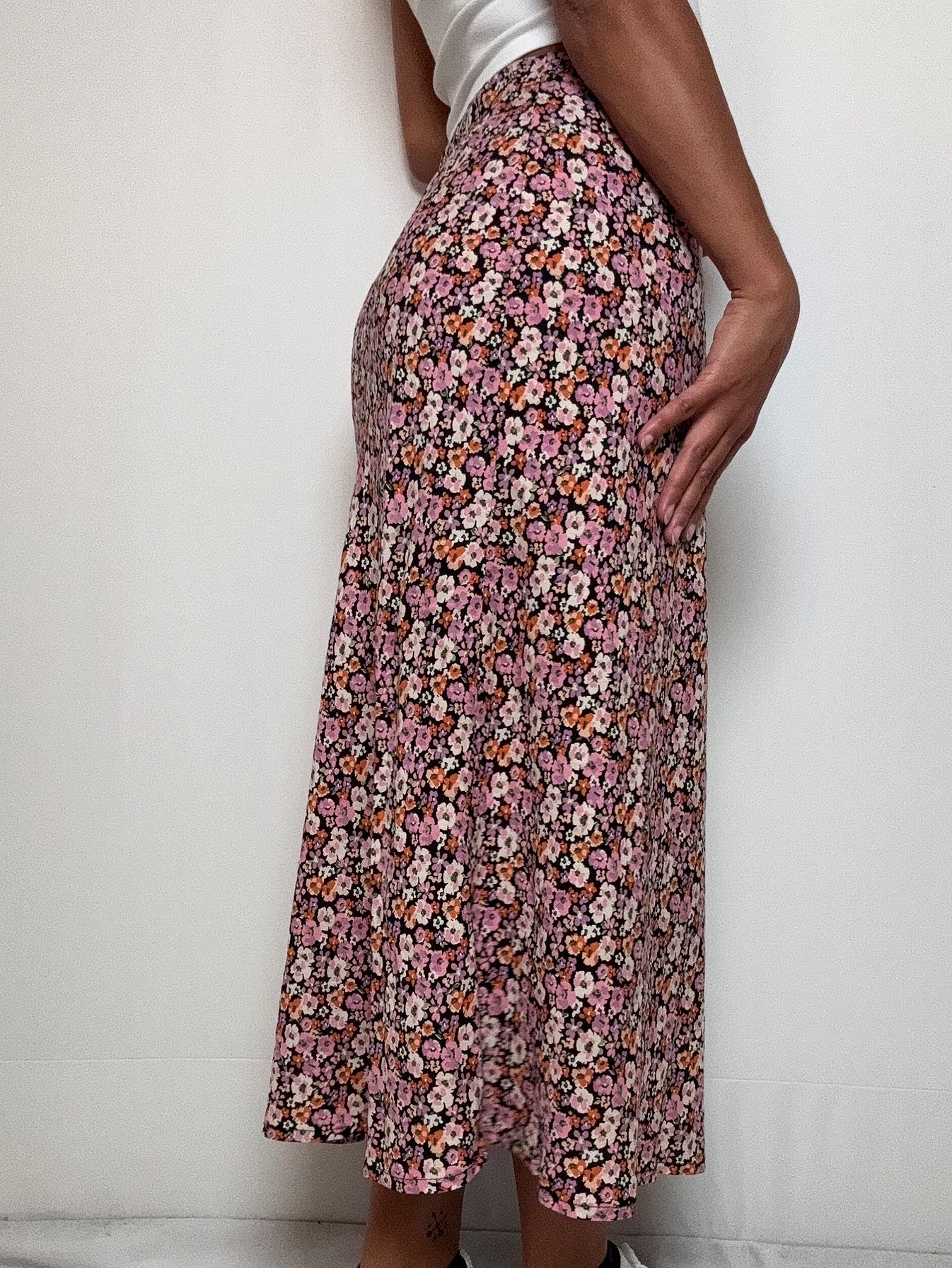 Jupe longue à fleurs M/L vintage