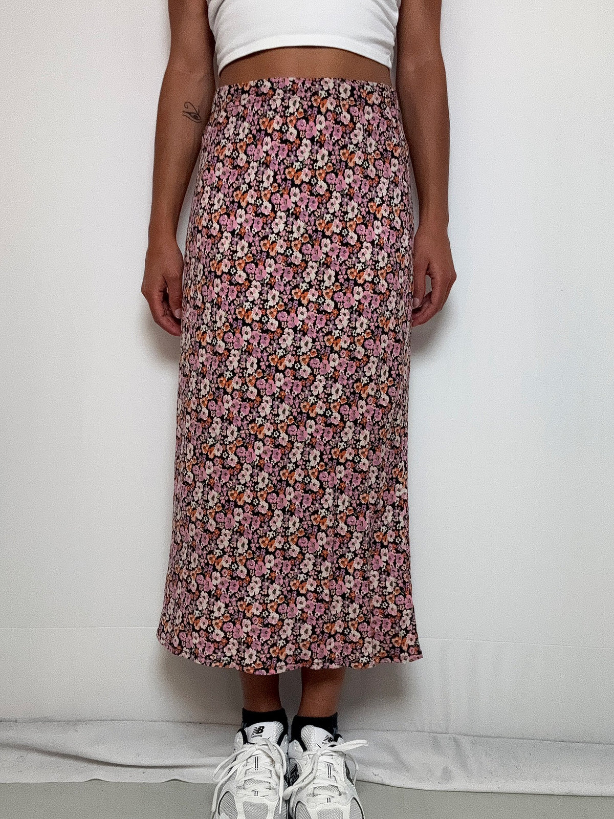 Jupe longue à fleurs M/L vintage