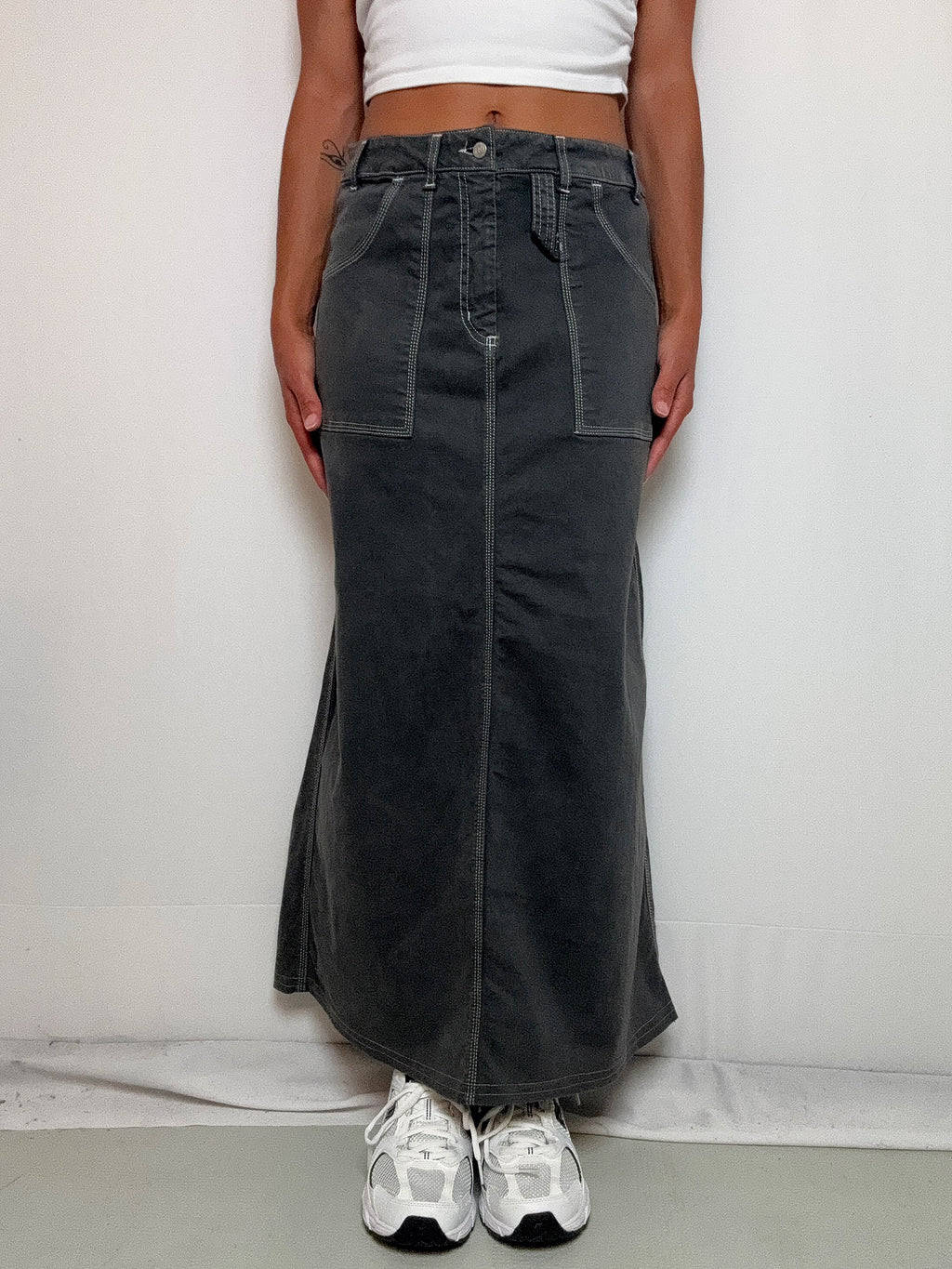 Jupe longue en denim M vintage