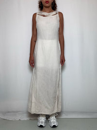 Robe en lin beige L vintage