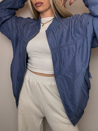 Blouson fluide bleu M vintage