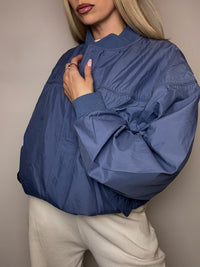 Blouson fluide bleu M vintage