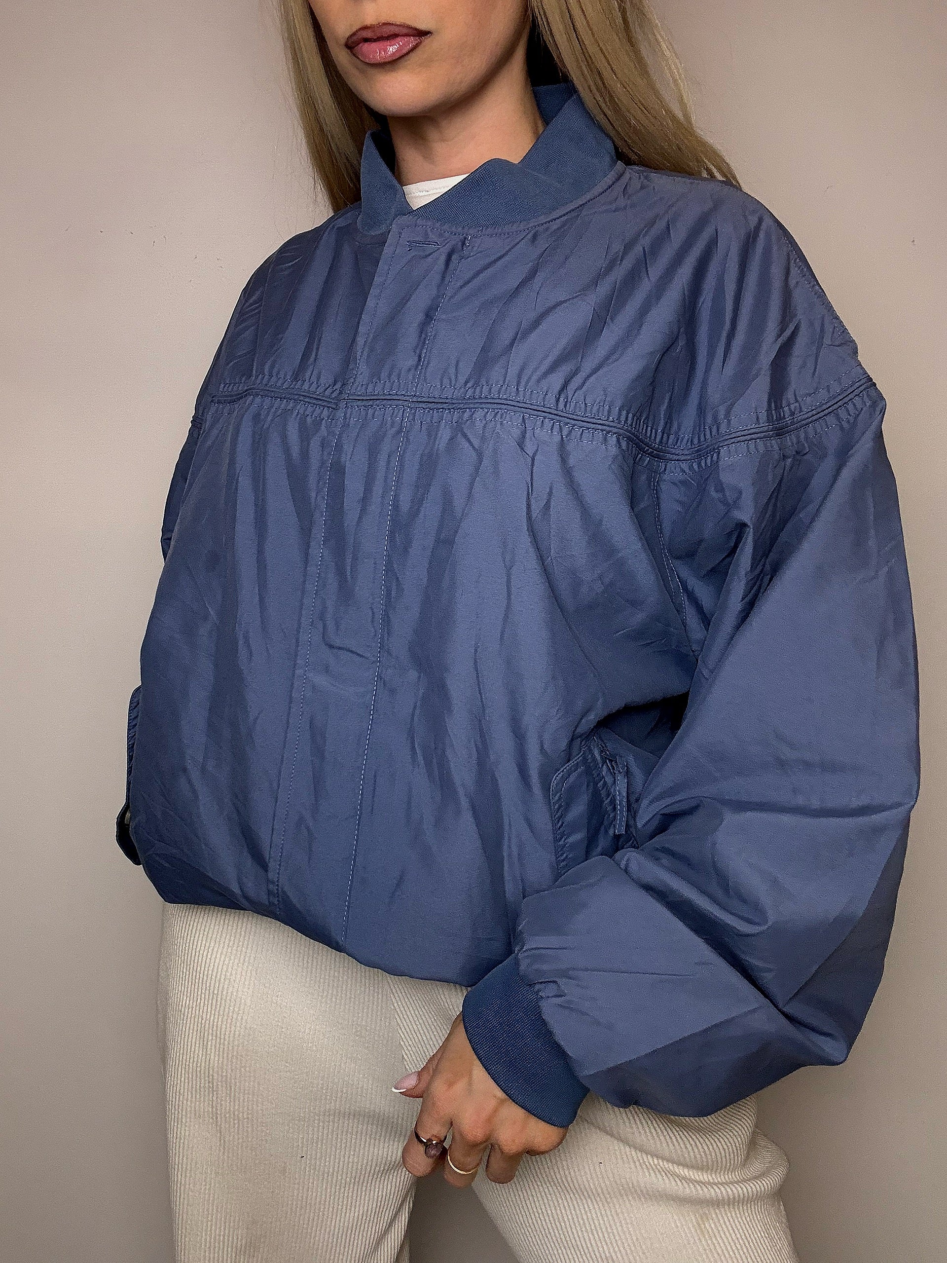 Blouson fluide bleu M vintage