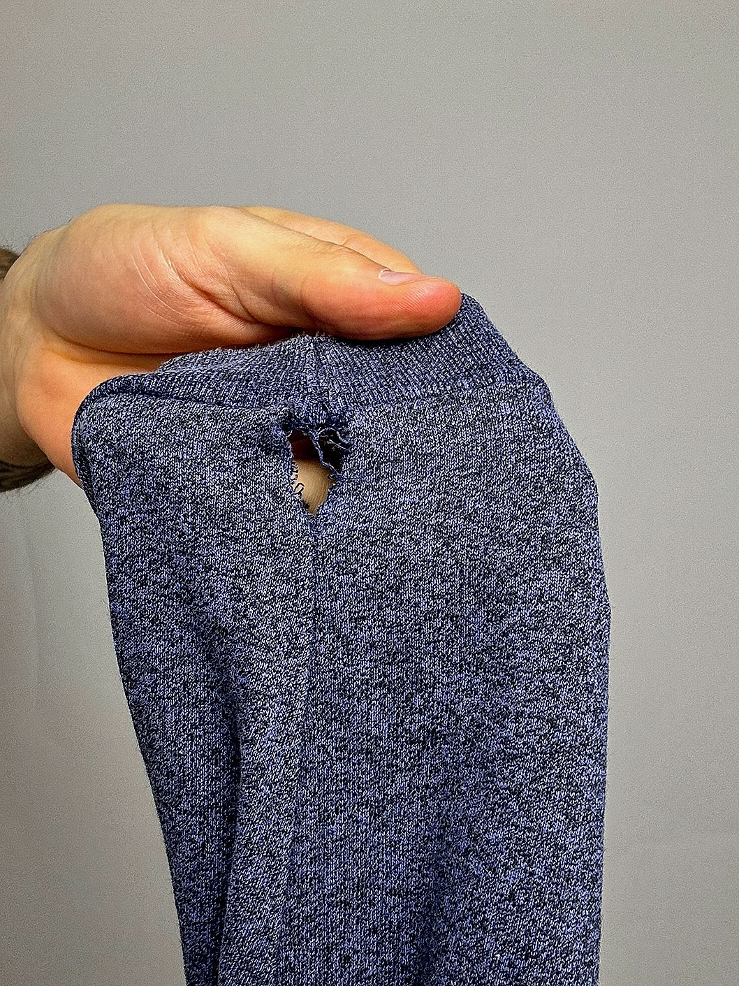 Sweat à zip bleu chiné CHAMPION XL vintage
