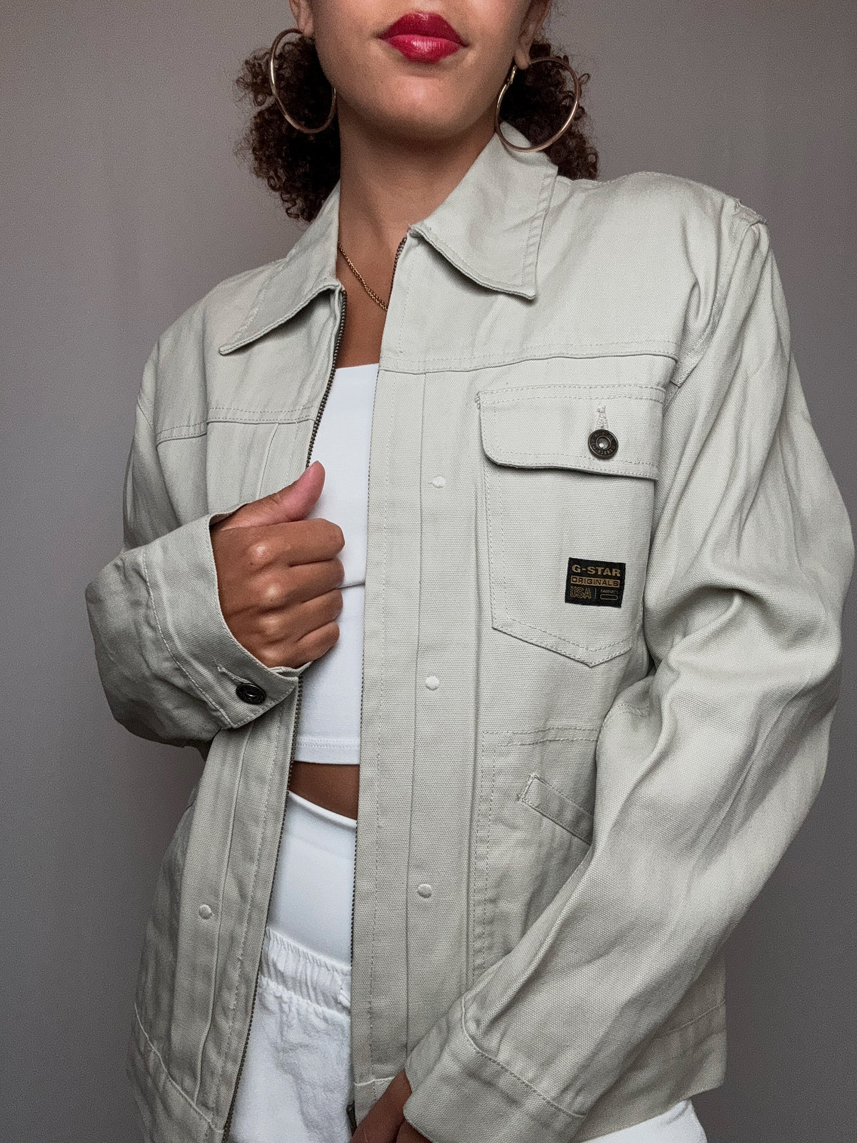 Veste en jean beige GStar M vintage