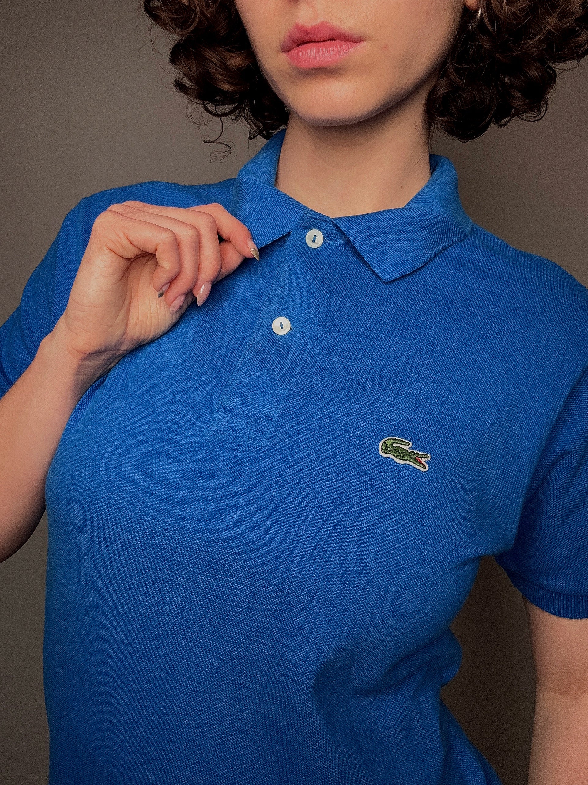 Vintage Lacoste blue polo shirt size S