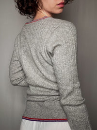 Pull ajusté gris fred perry L vintage