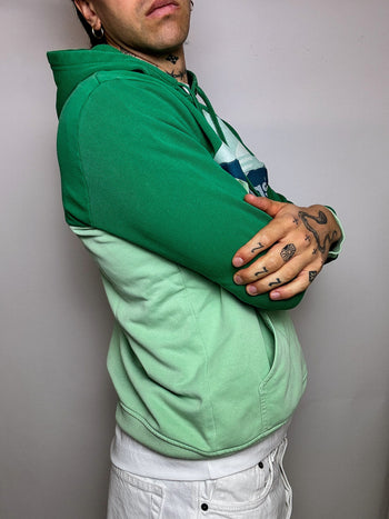 Sweat à capuche vert ADIDAS L vintage