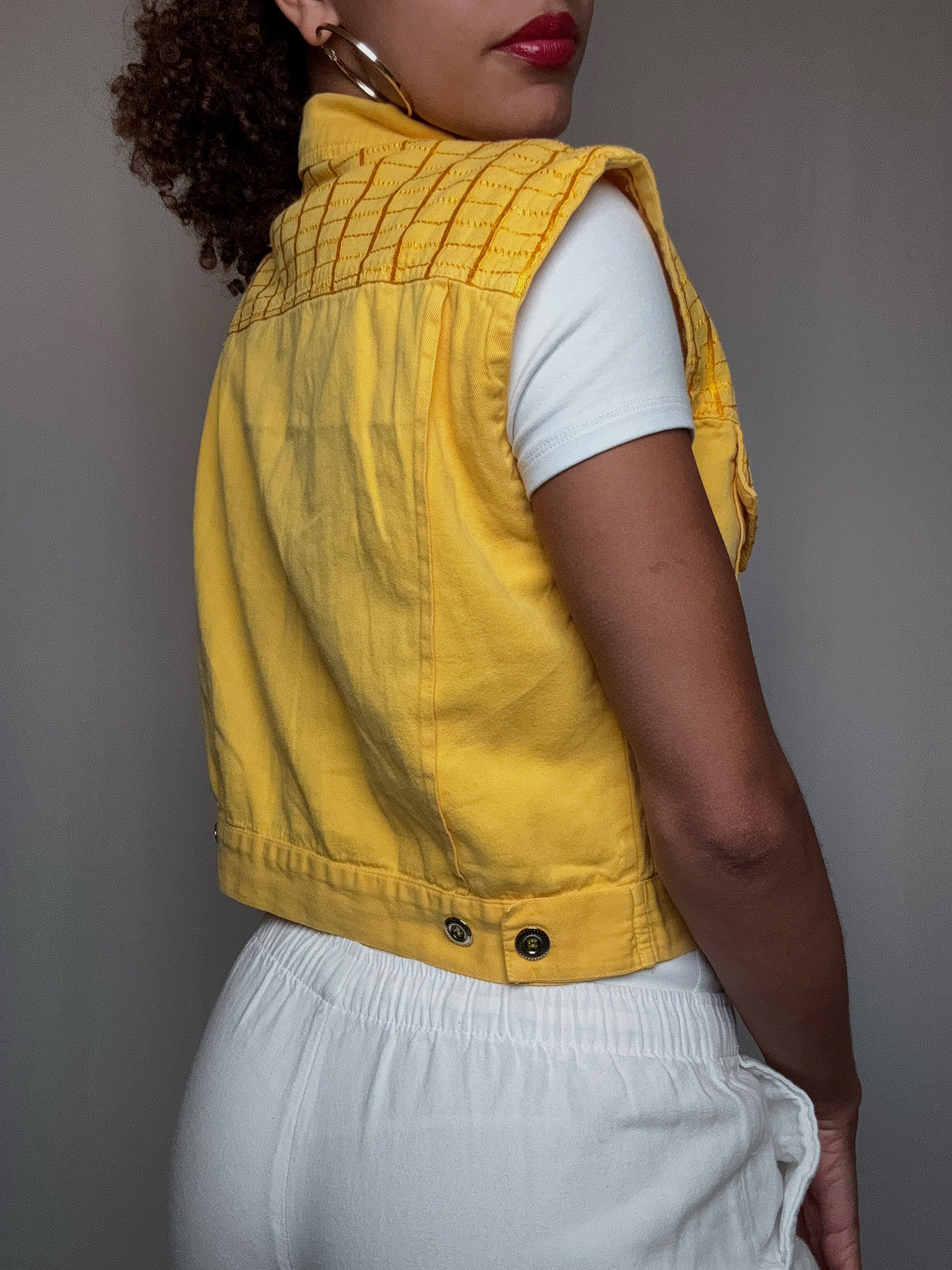 Gilet en denim jaune M vintage