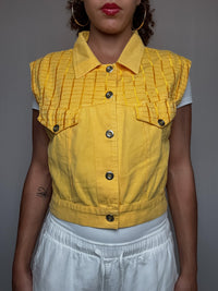 Gilet en denim jaune M vintage