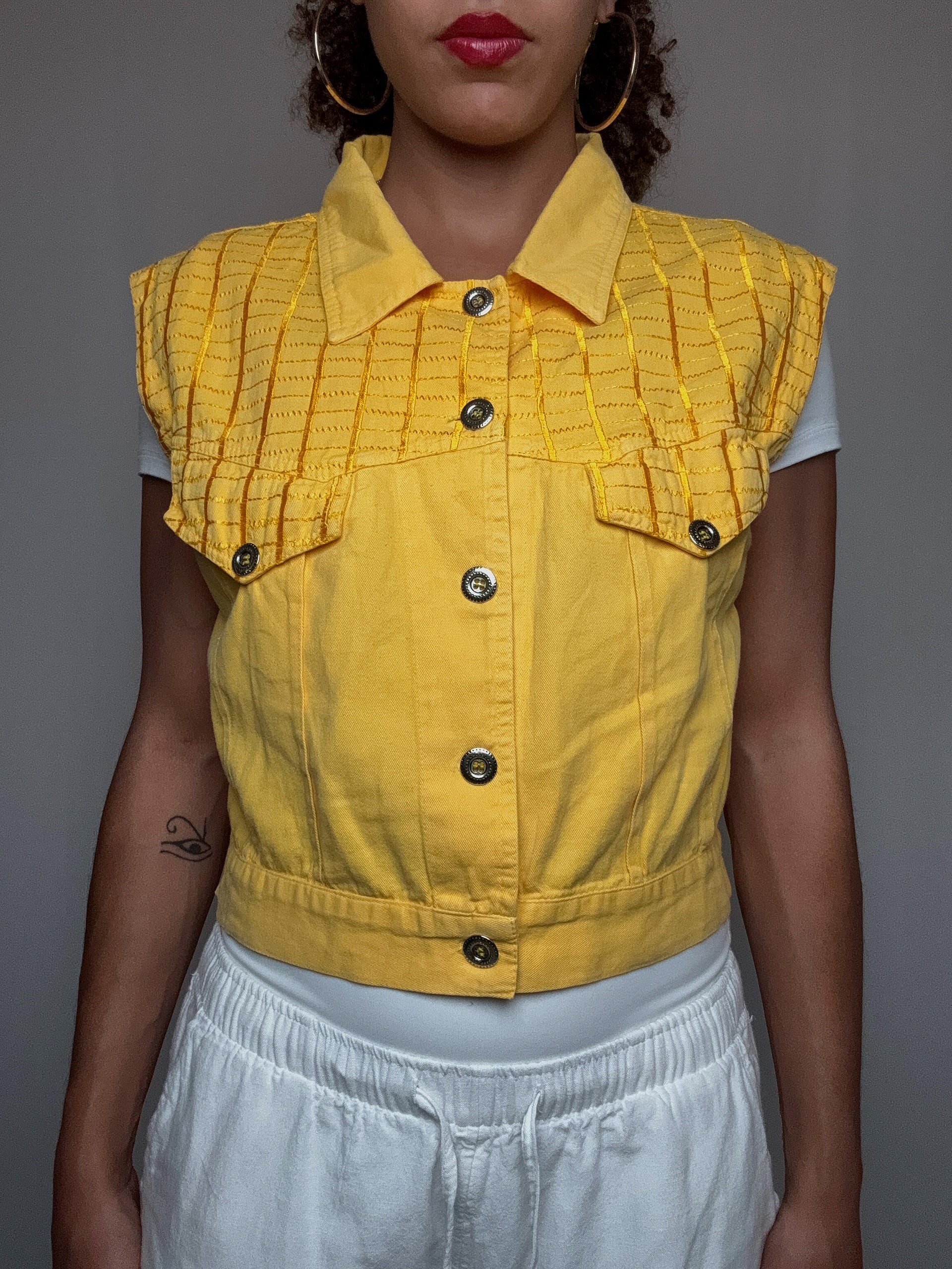 Gilet en denim jaune M vintage