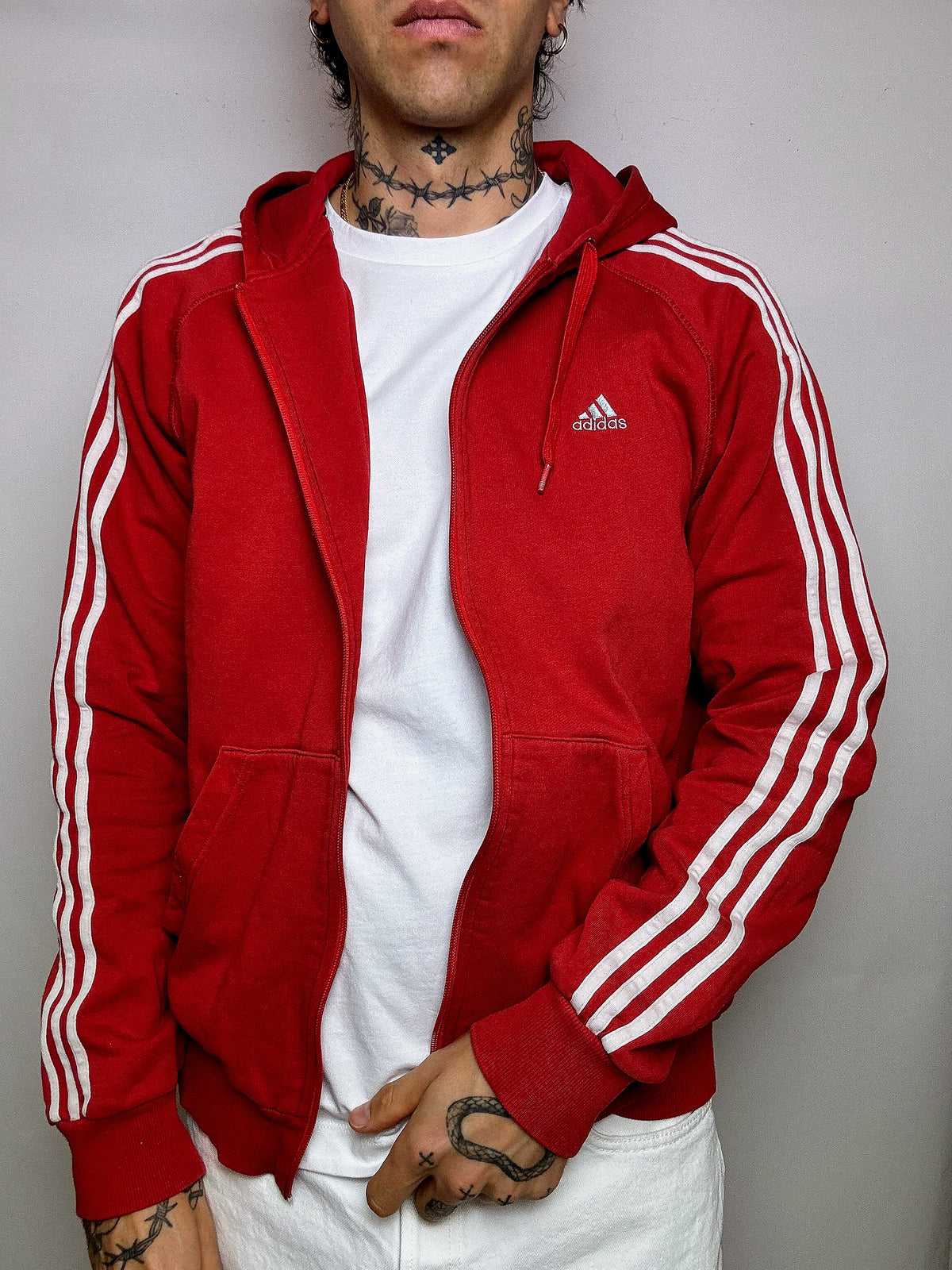 ADIDAS M/L Vintage Rote Sportjacke