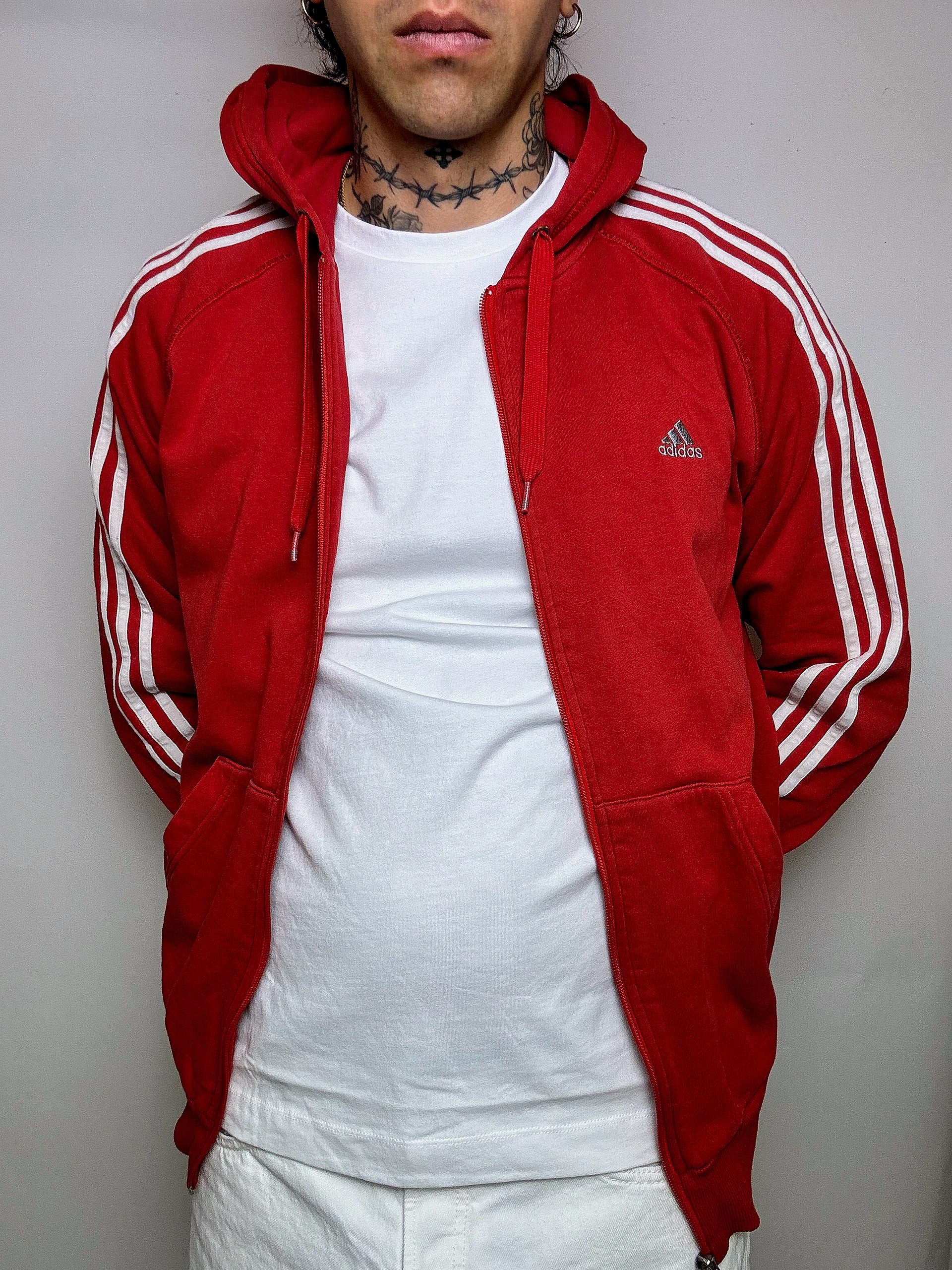ADIDAS M/L Vintage Rote Sportjacke