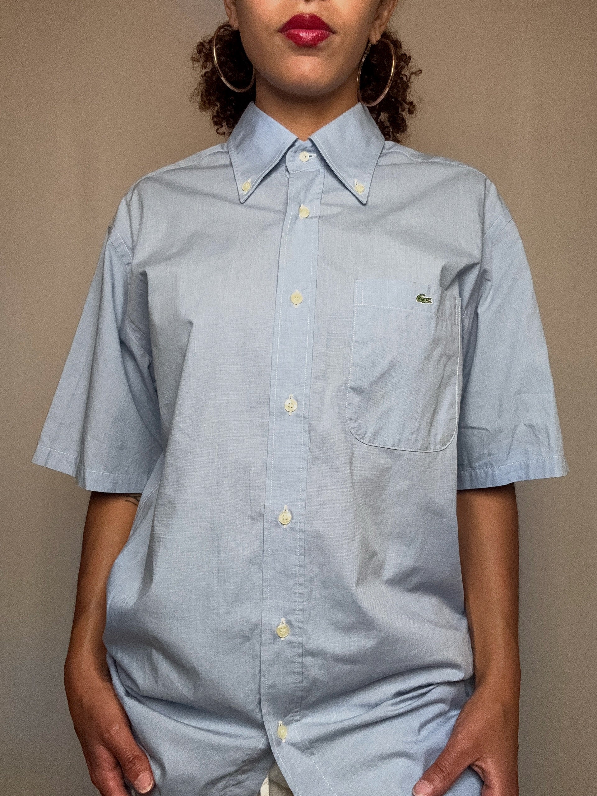 Chemise bleue Lacoste M vintage
