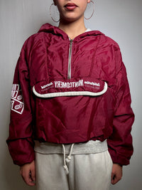 Burgundy lined windbreaker S/M vintage