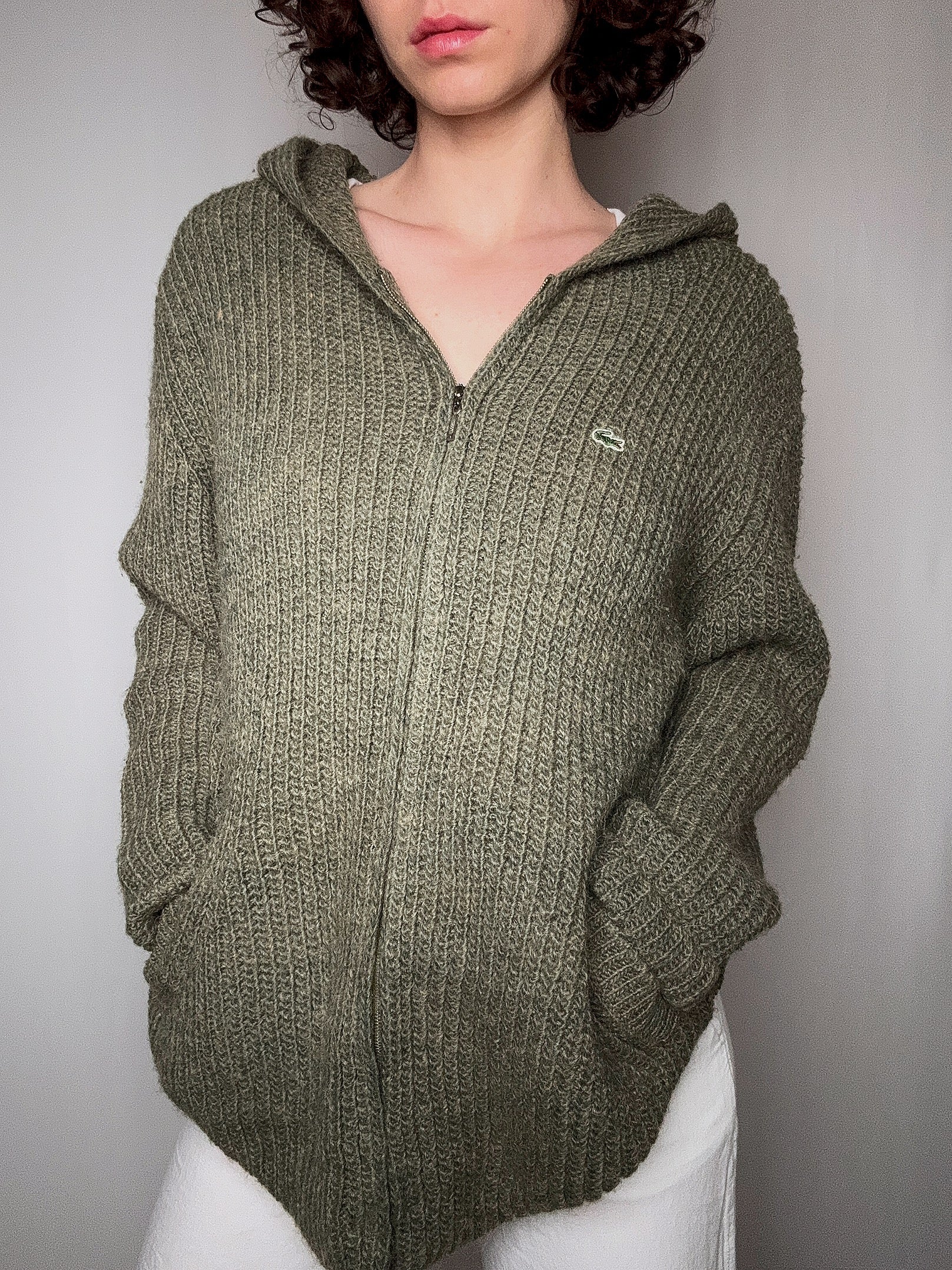 cardigan d'été kaki lacoste XL vintage