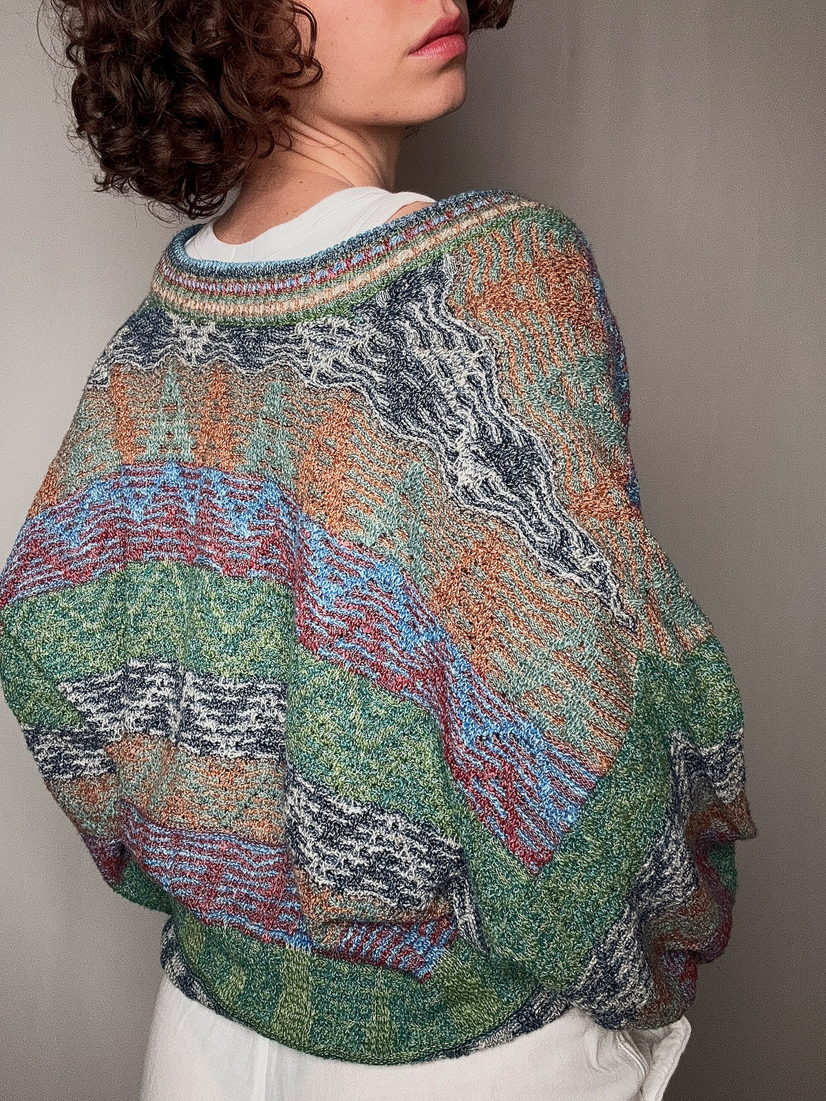 XL vintage multi-colored summer cardigan