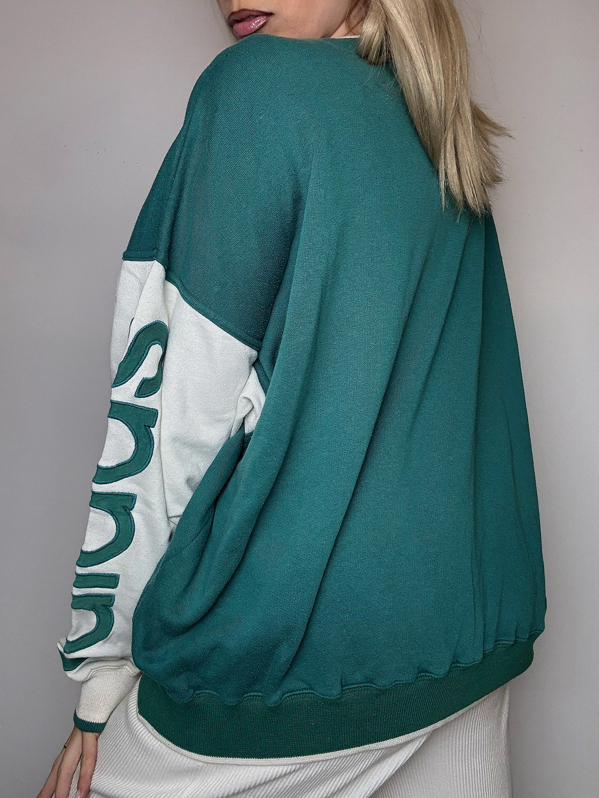 Sweat col rond bicolore ADIDAS L vintage