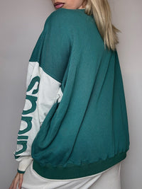 Sweat col rond bicolore ADIDAS L vintage