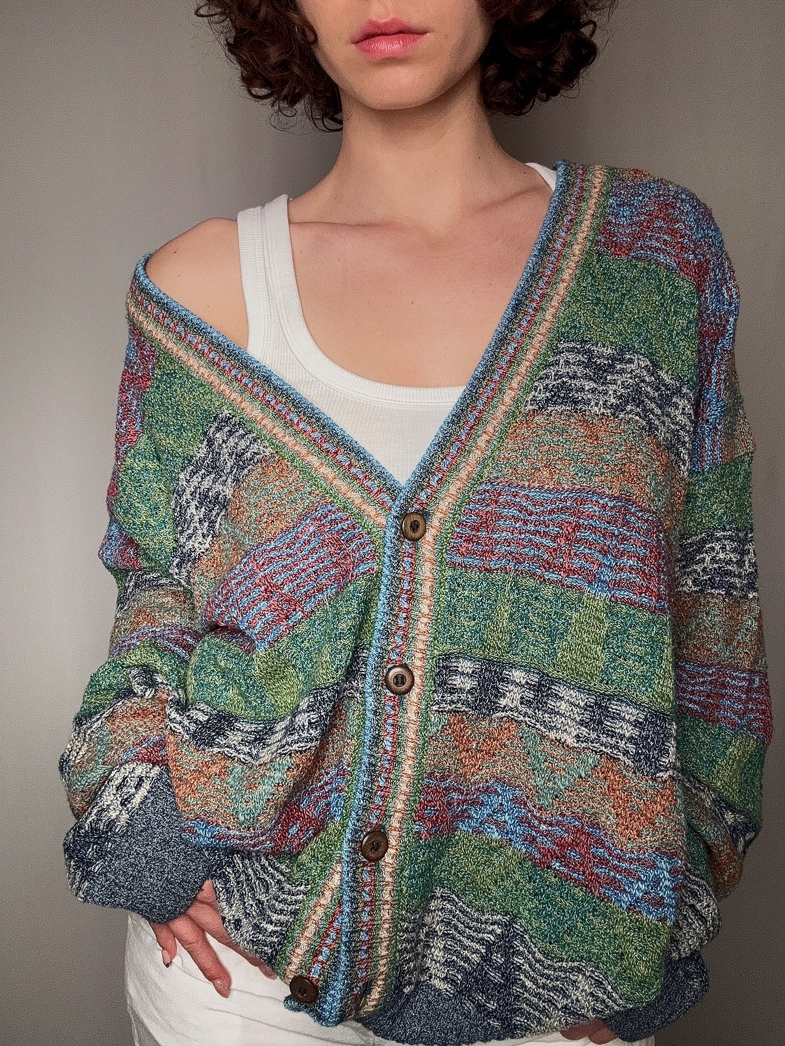cardigan d'été multicolore XL vintage