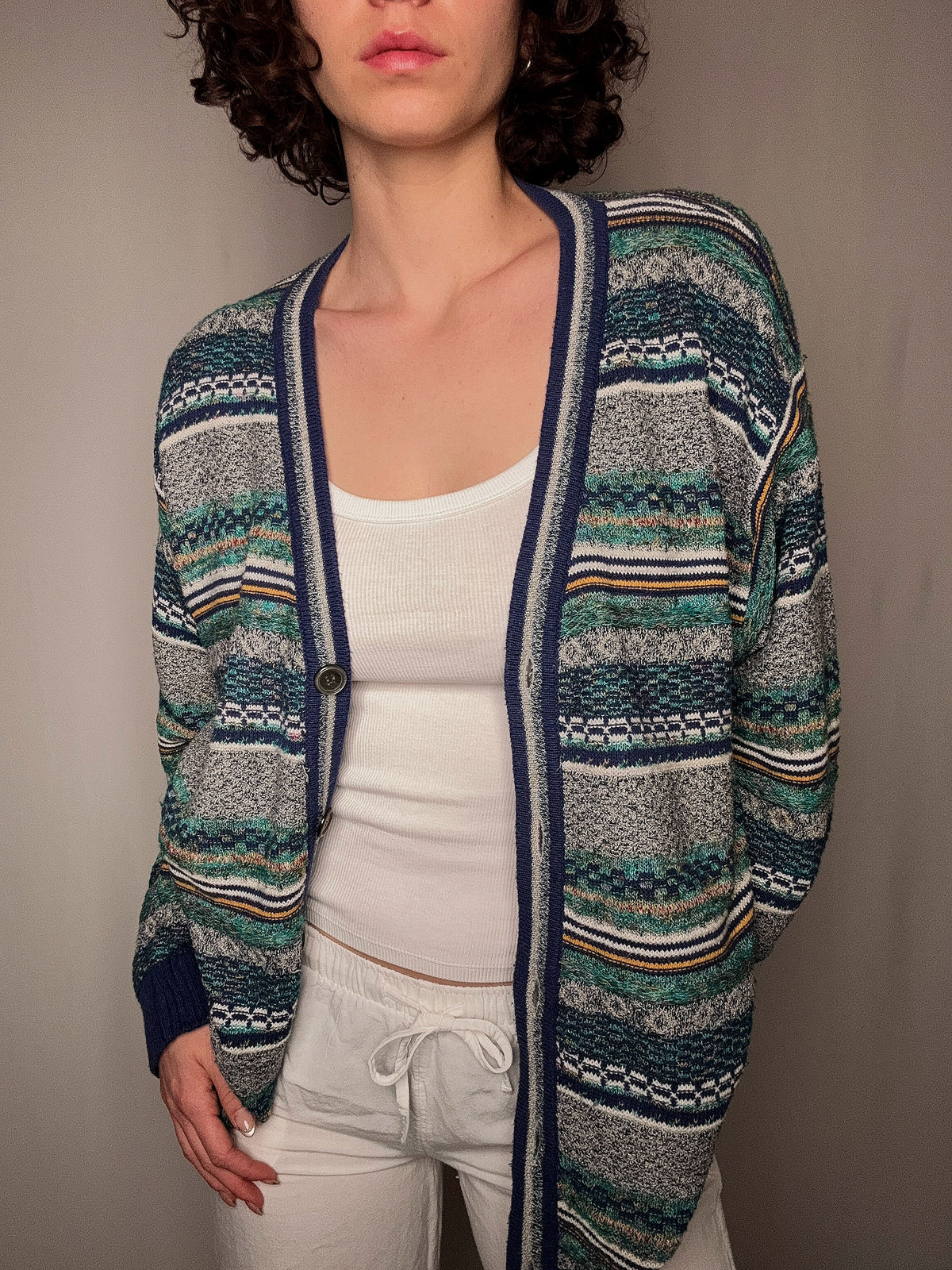 XL vintage multicolored summer cardigan