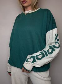 Sweat col rond bicolore ADIDAS L vintage