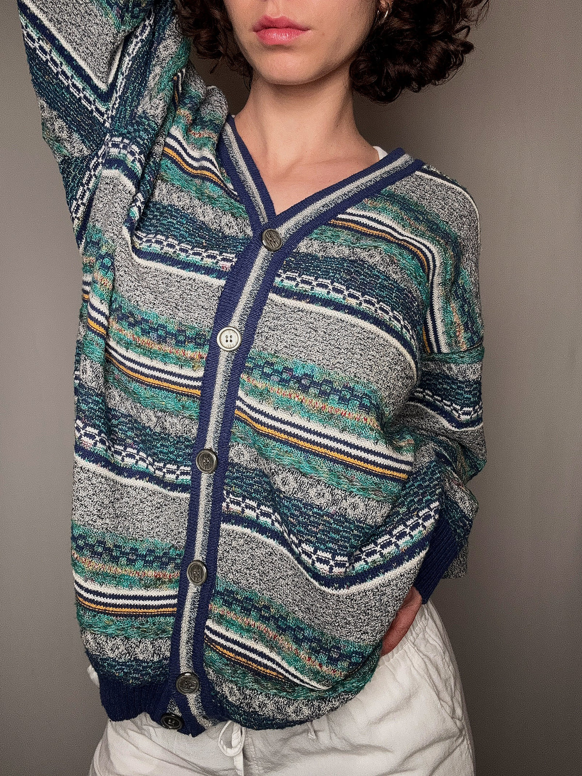 XL vintage multicolored summer cardigan