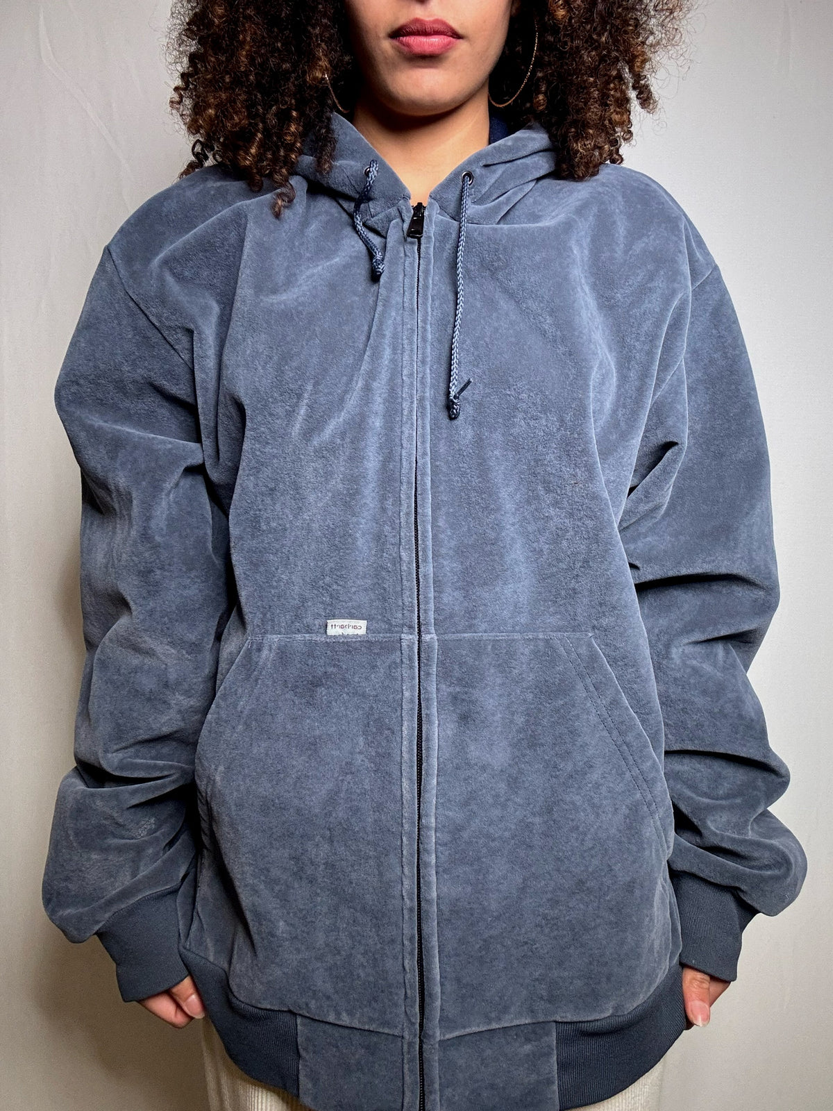 Sweat zippé velvet bleu Carhartt XL vintage