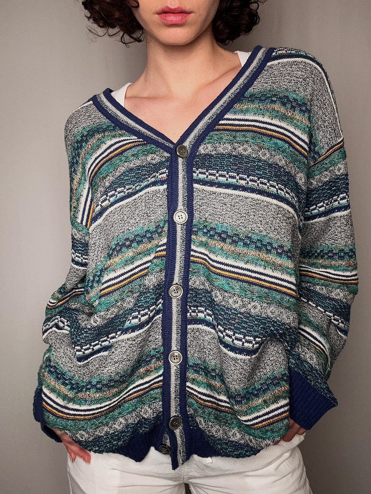 XL vintage multicolored summer cardigan