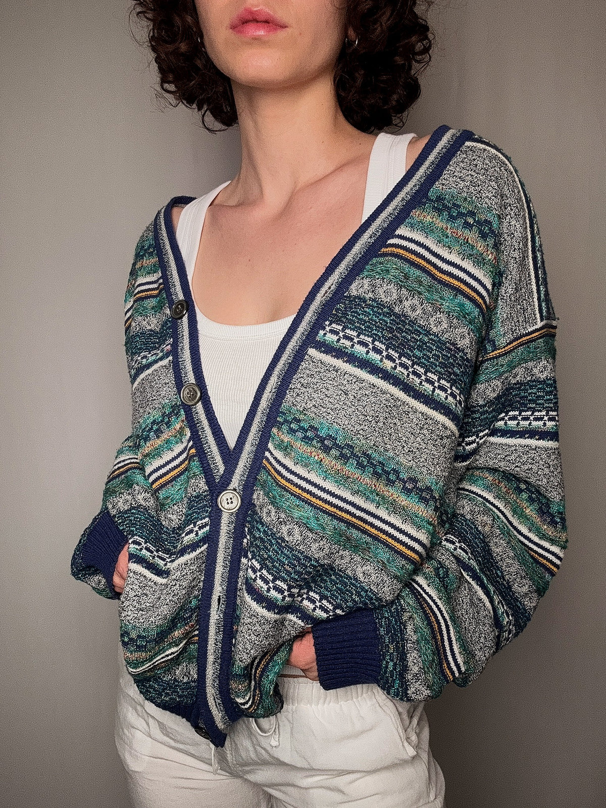 XL vintage multicolored summer cardigan