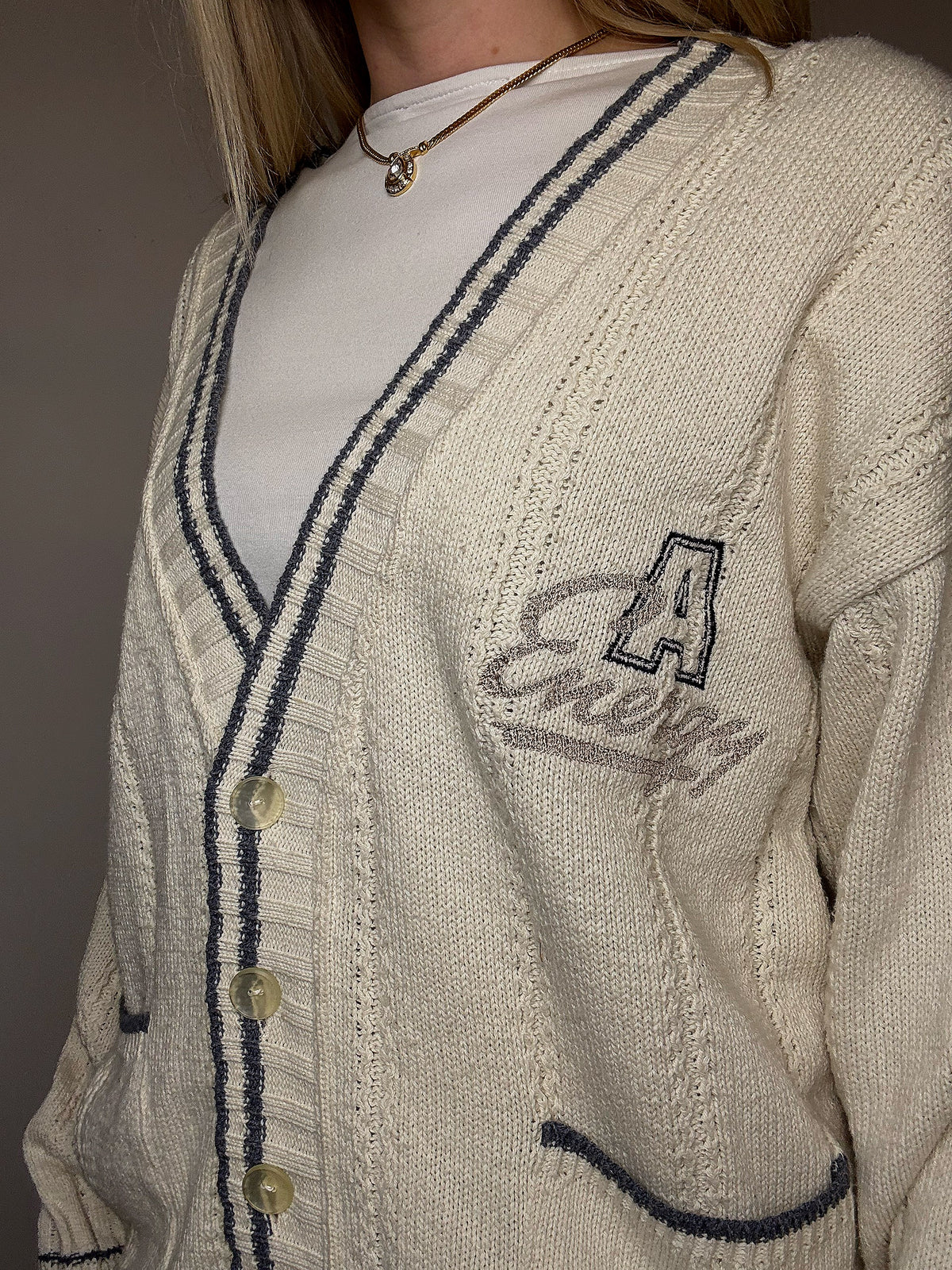 Vintage beiger Cricketpullover M