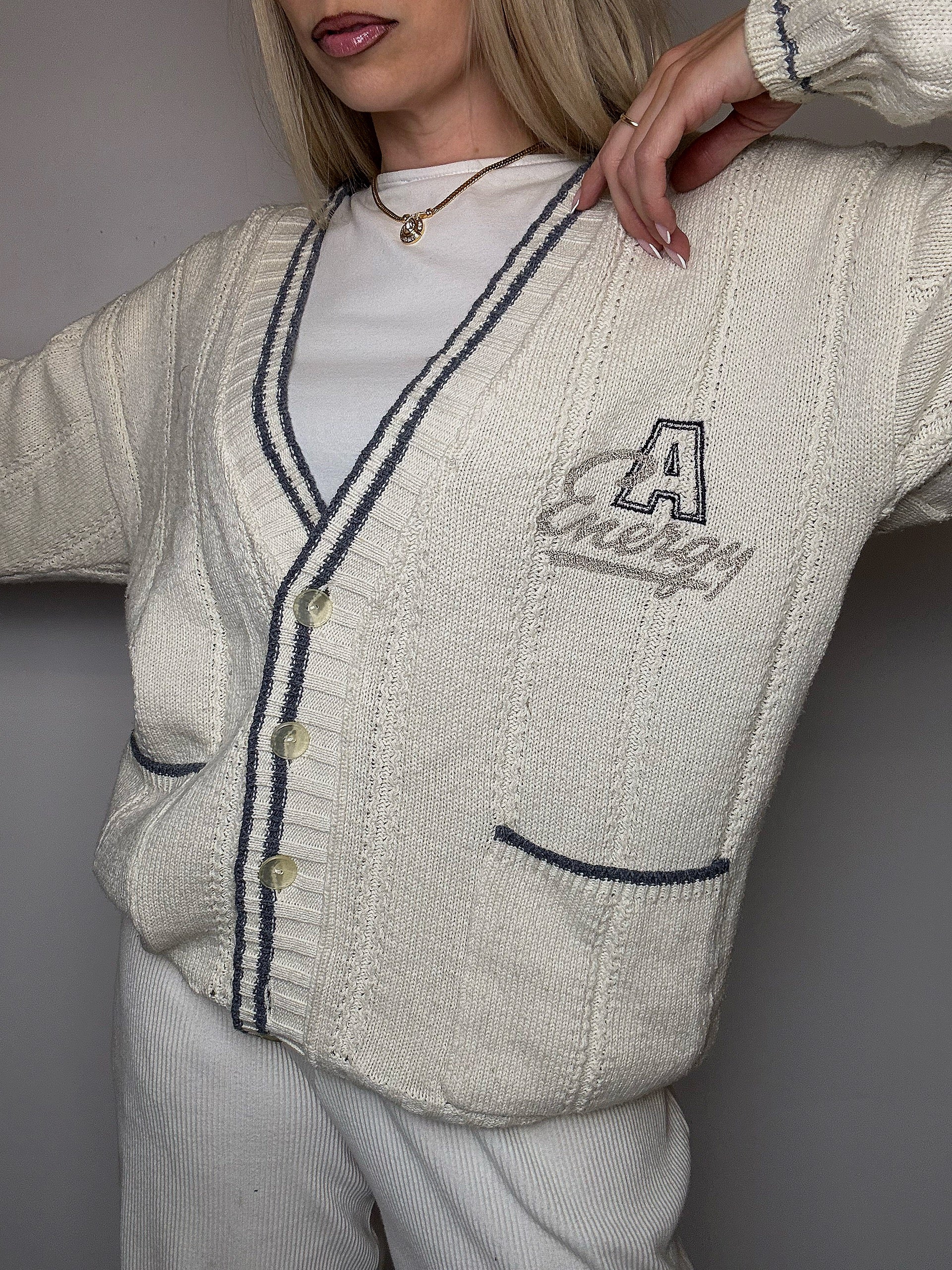 Vintage beiger Cricketpullover M
