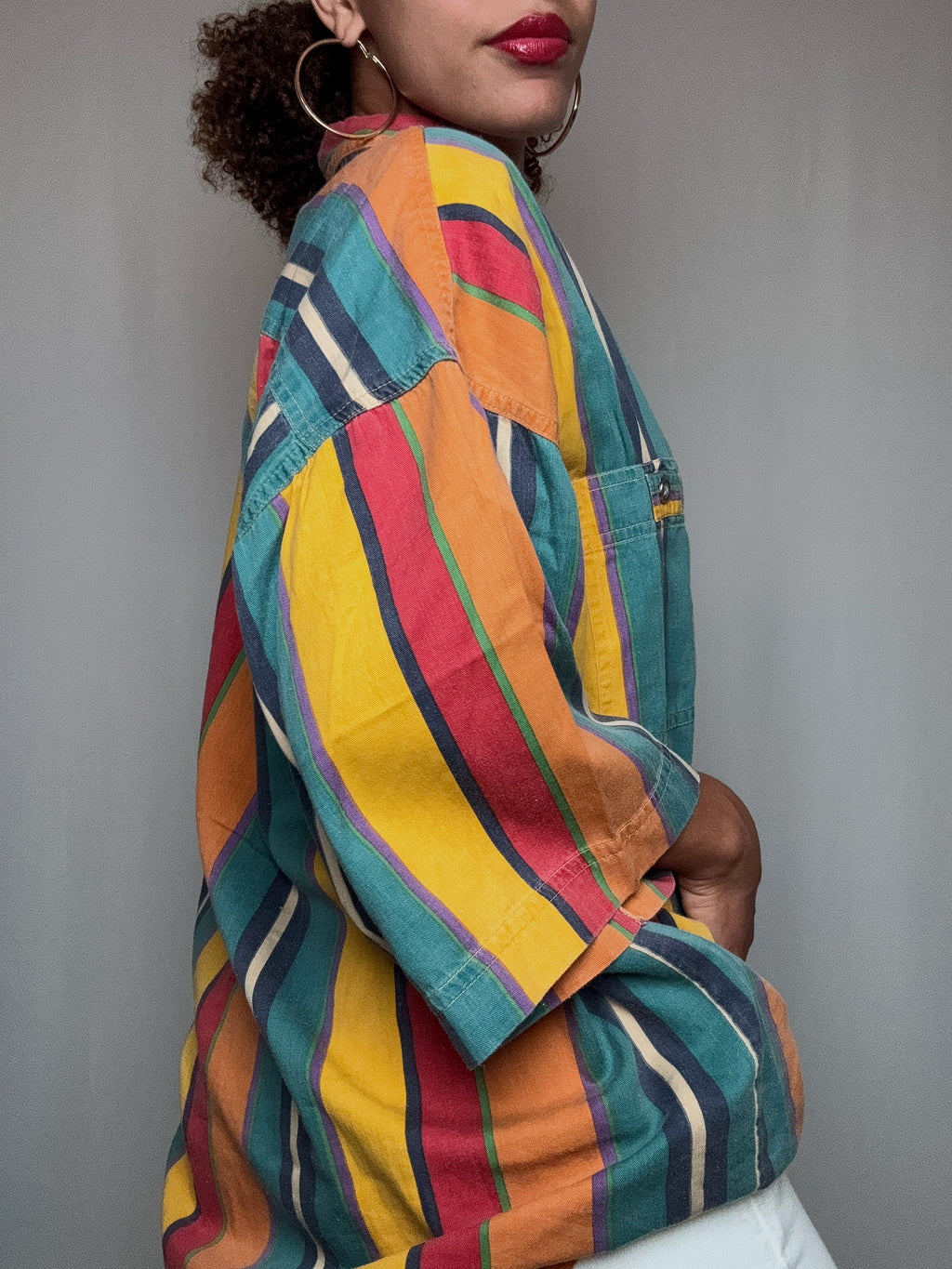 Chemise rayée L vintage