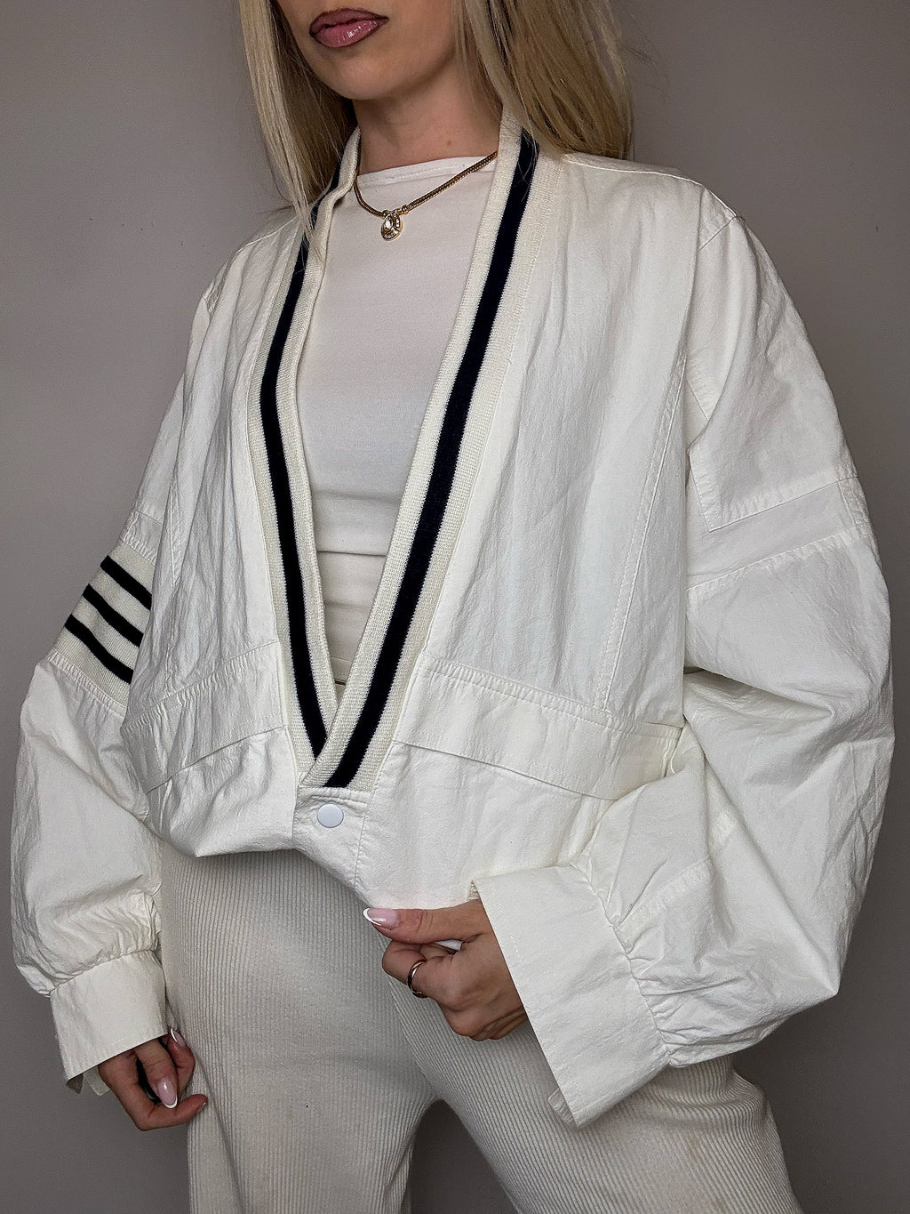 White cotton jacket LE COQ SPORTIF XL vintage