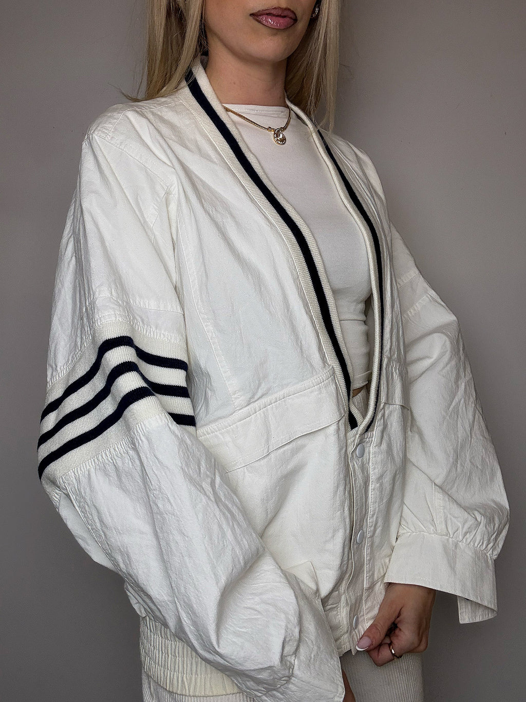 White cotton jacket LE COQ SPORTIF XL vintage