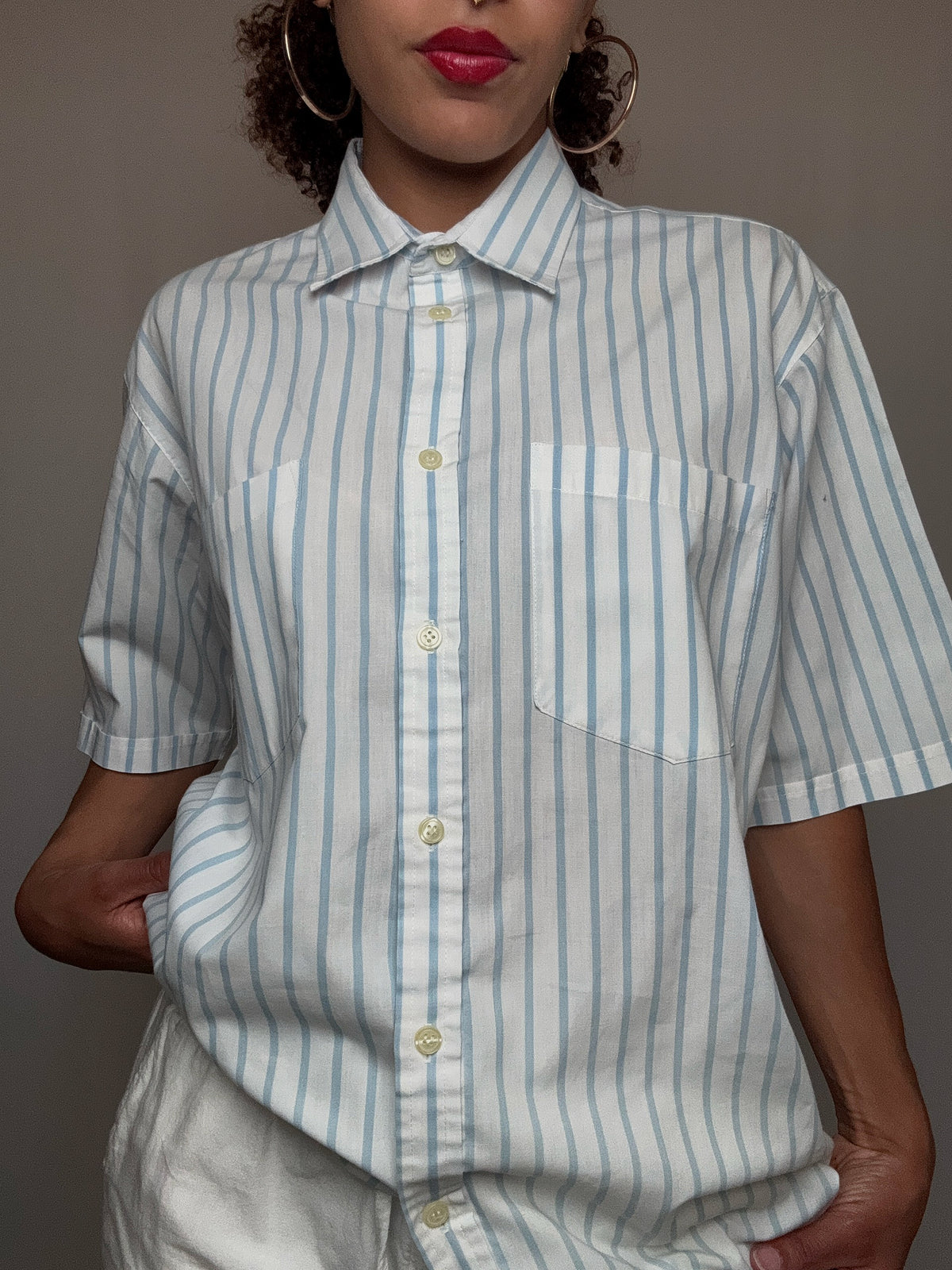 Chemise rayée L vintage