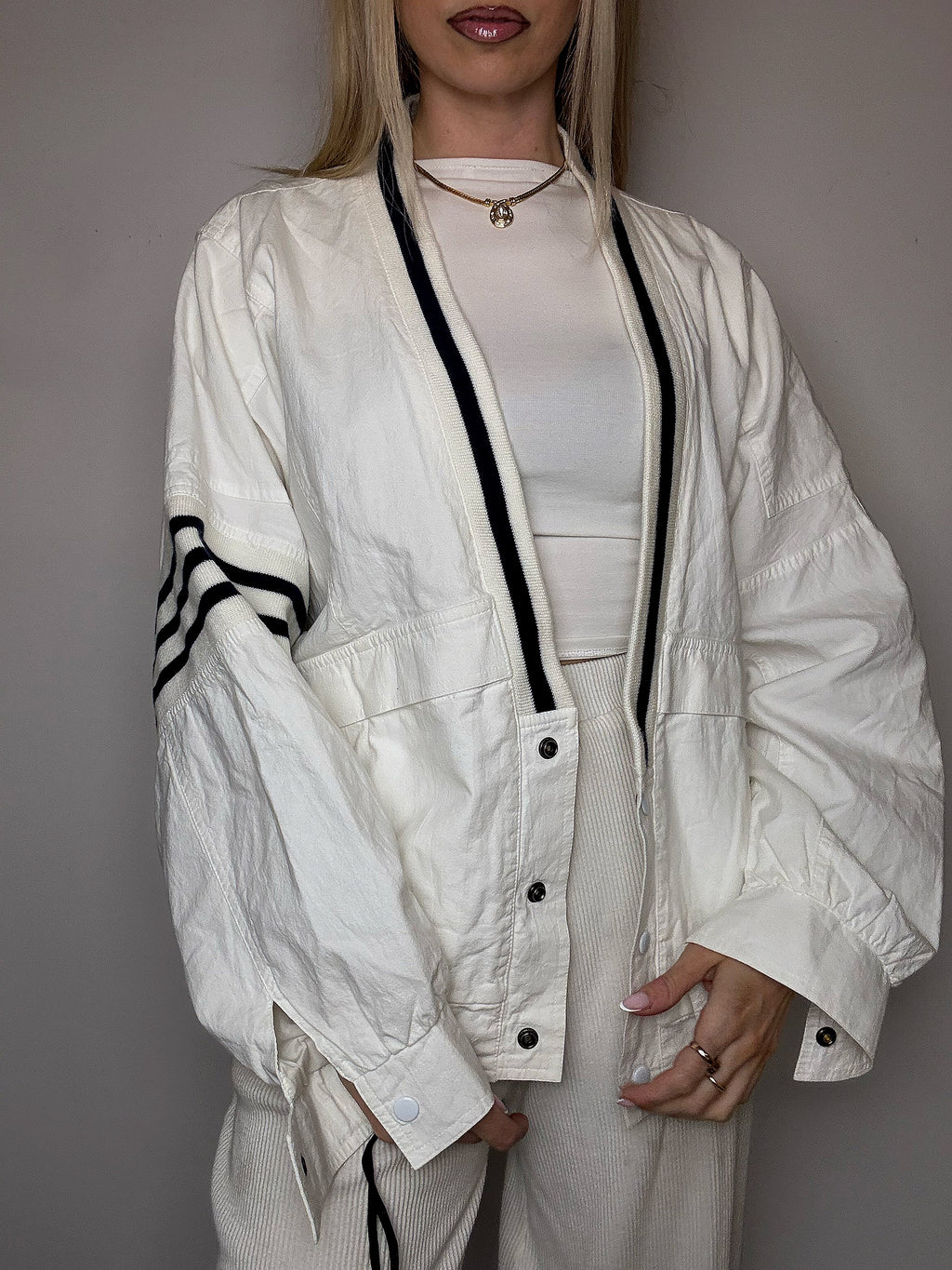 White cotton jacket LE COQ SPORTIF XL vintage
